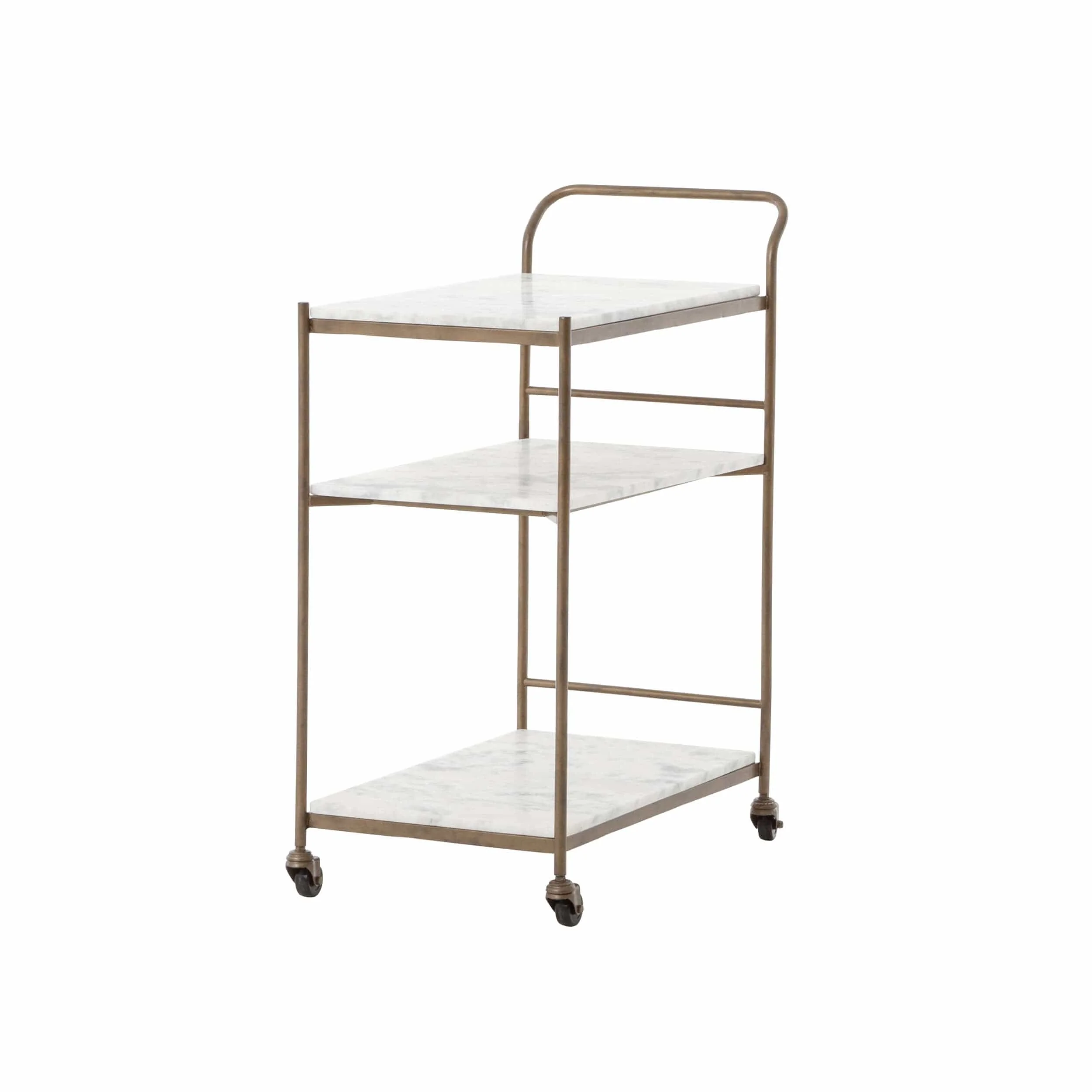 Felix Rectangular Bar Cart, Antique Brass by Four Hands