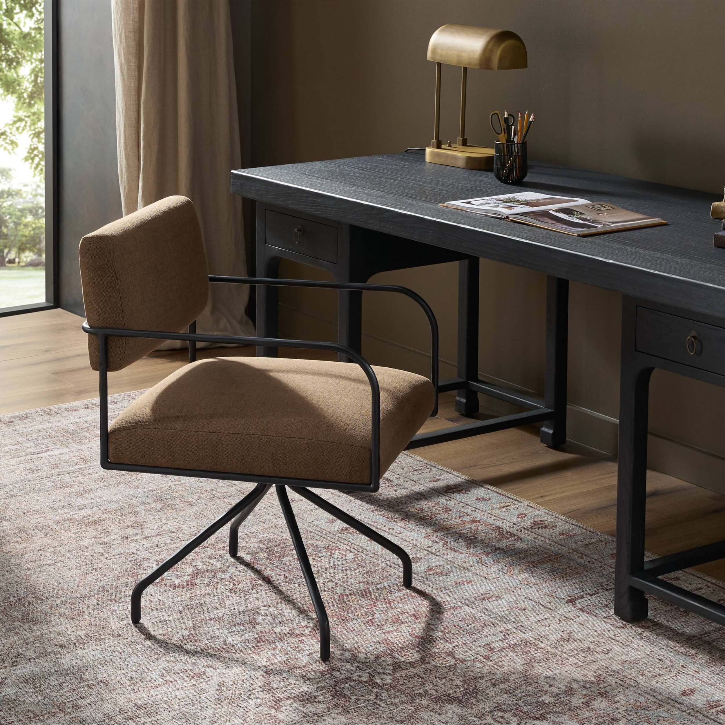 Fenn Desk Chair, Nomad Mushroom by Four Hands - Image 6