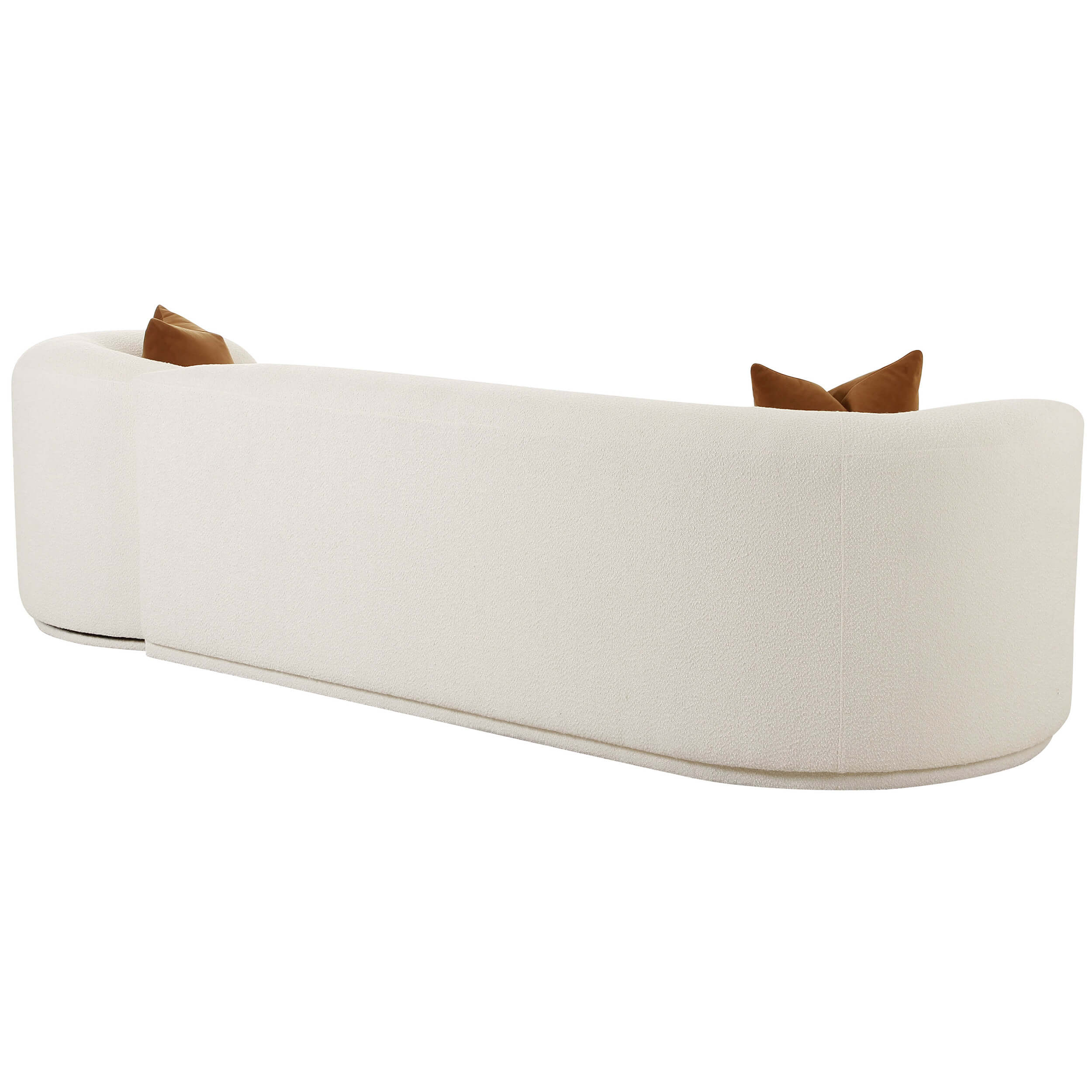 Fickle Boucle 2 Piece Modular LAF Sofa, Cream - Image 3