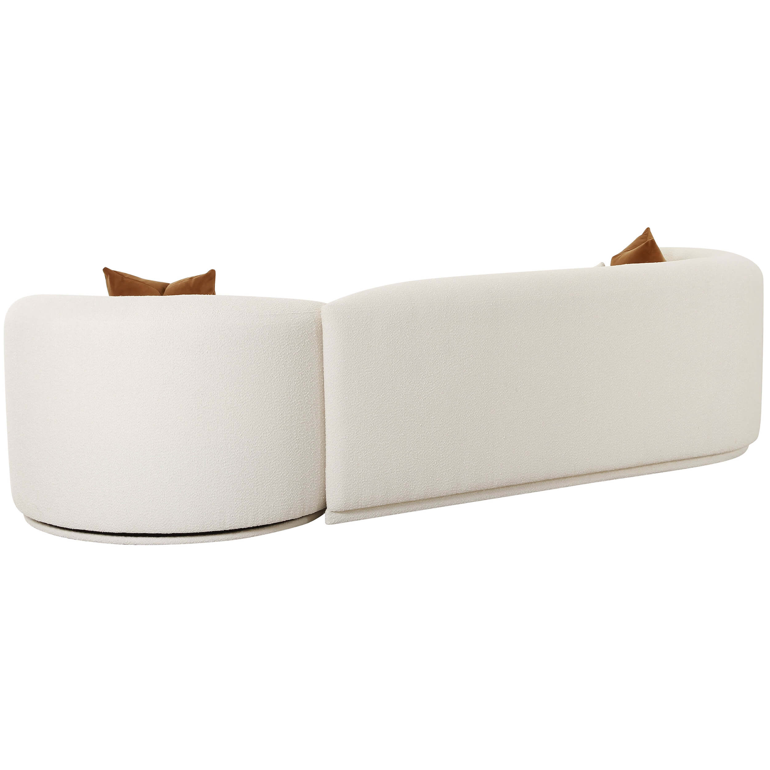 Fickle Boucle 2 Piece Modular LAF Sofa, Cream - Image 4