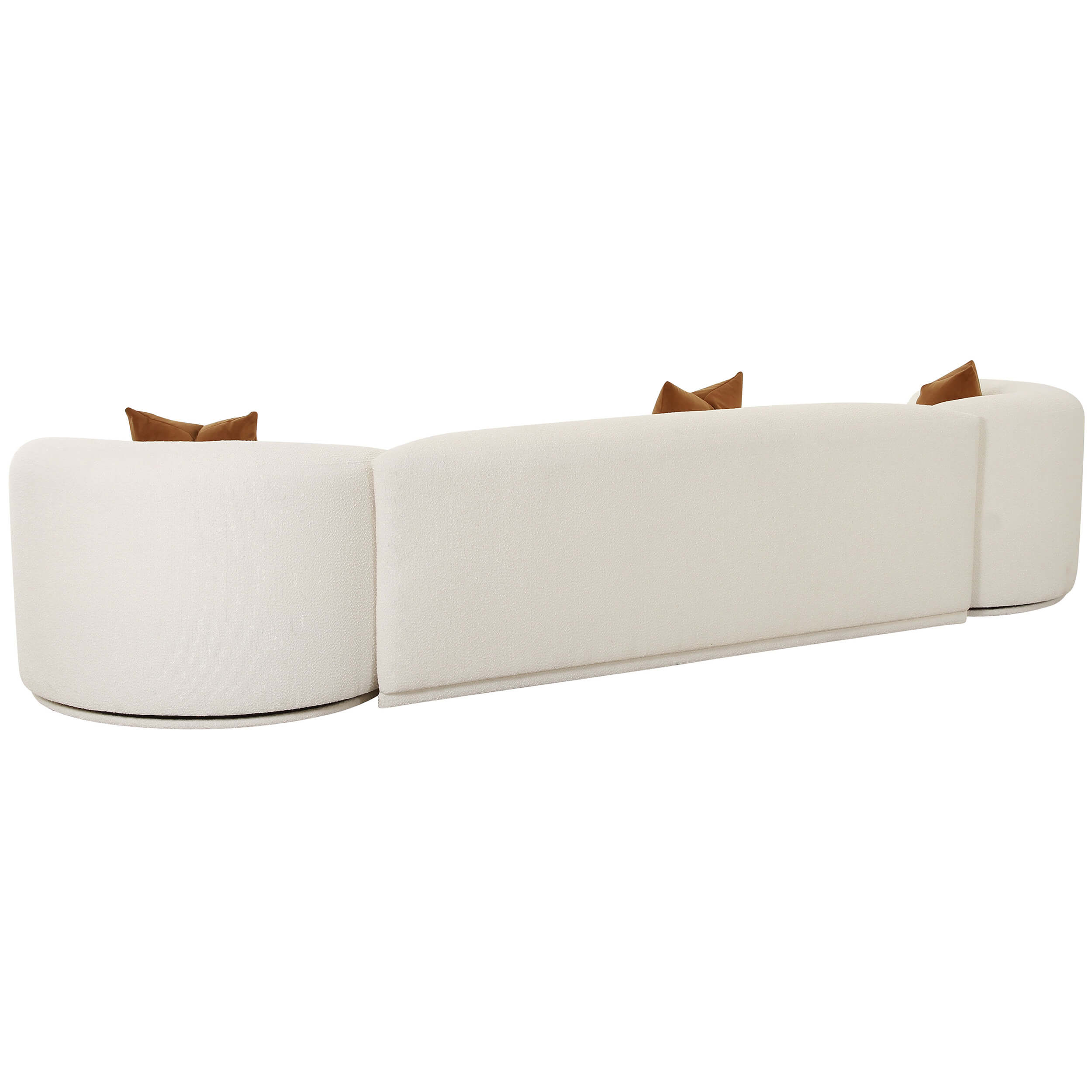 Fickle Boucle 3 Piece Modular Sofa, Cream - Image 3