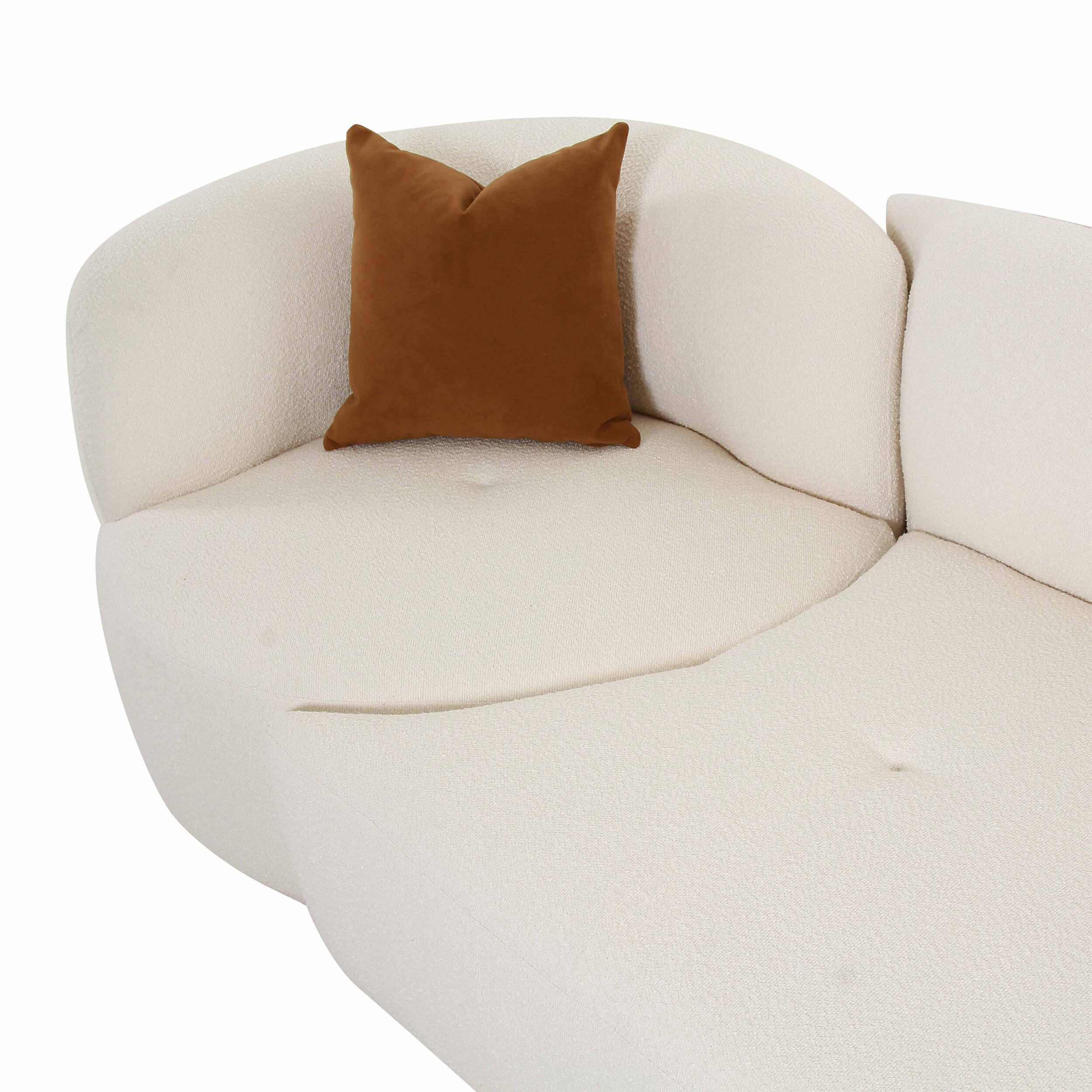 Fickle Boucle 3 Piece Modular Sofa, Cream - Image 4