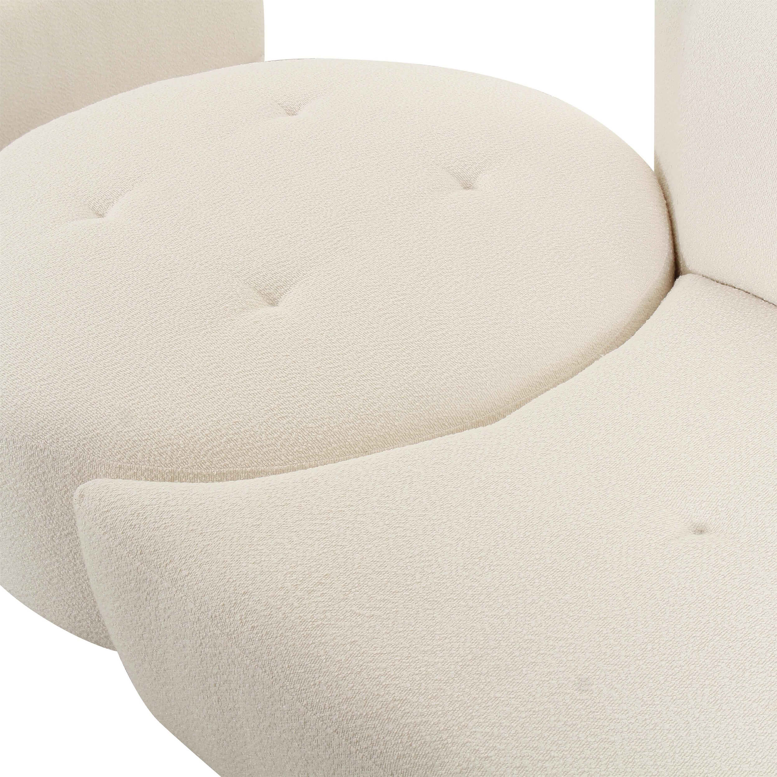 Fickle Boucle 4 Piece Modular LAF Sectional, Cream - Image 4