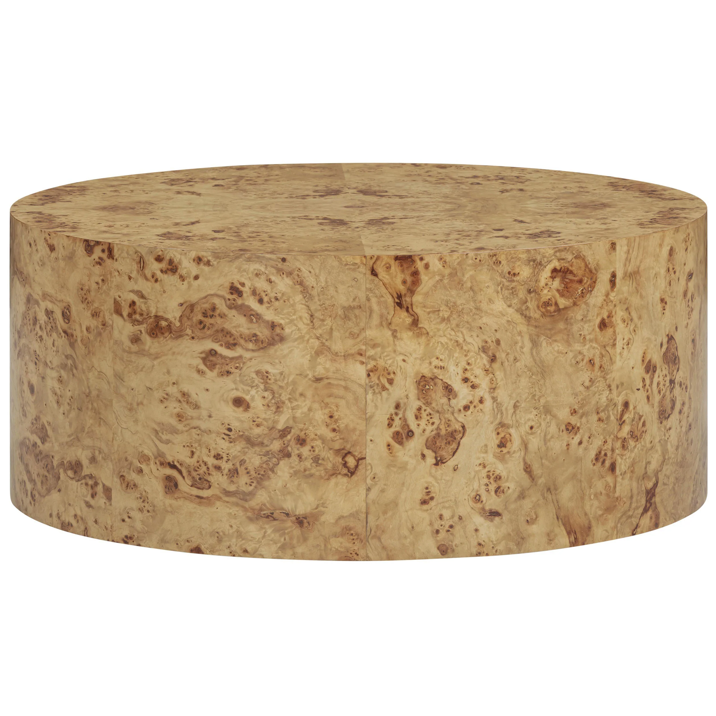 Fig Burl Drum Coffee Table, Natural - Image 3