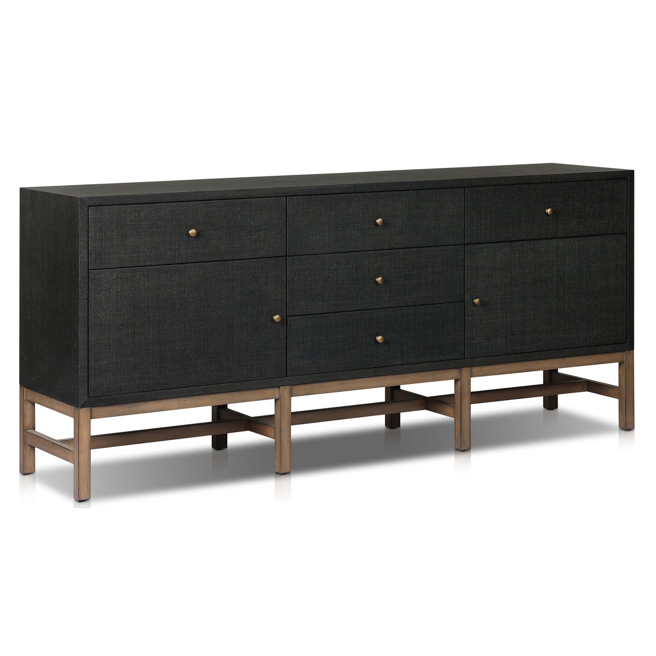 Fiona Sideboard, Black Raffia by Four Hands