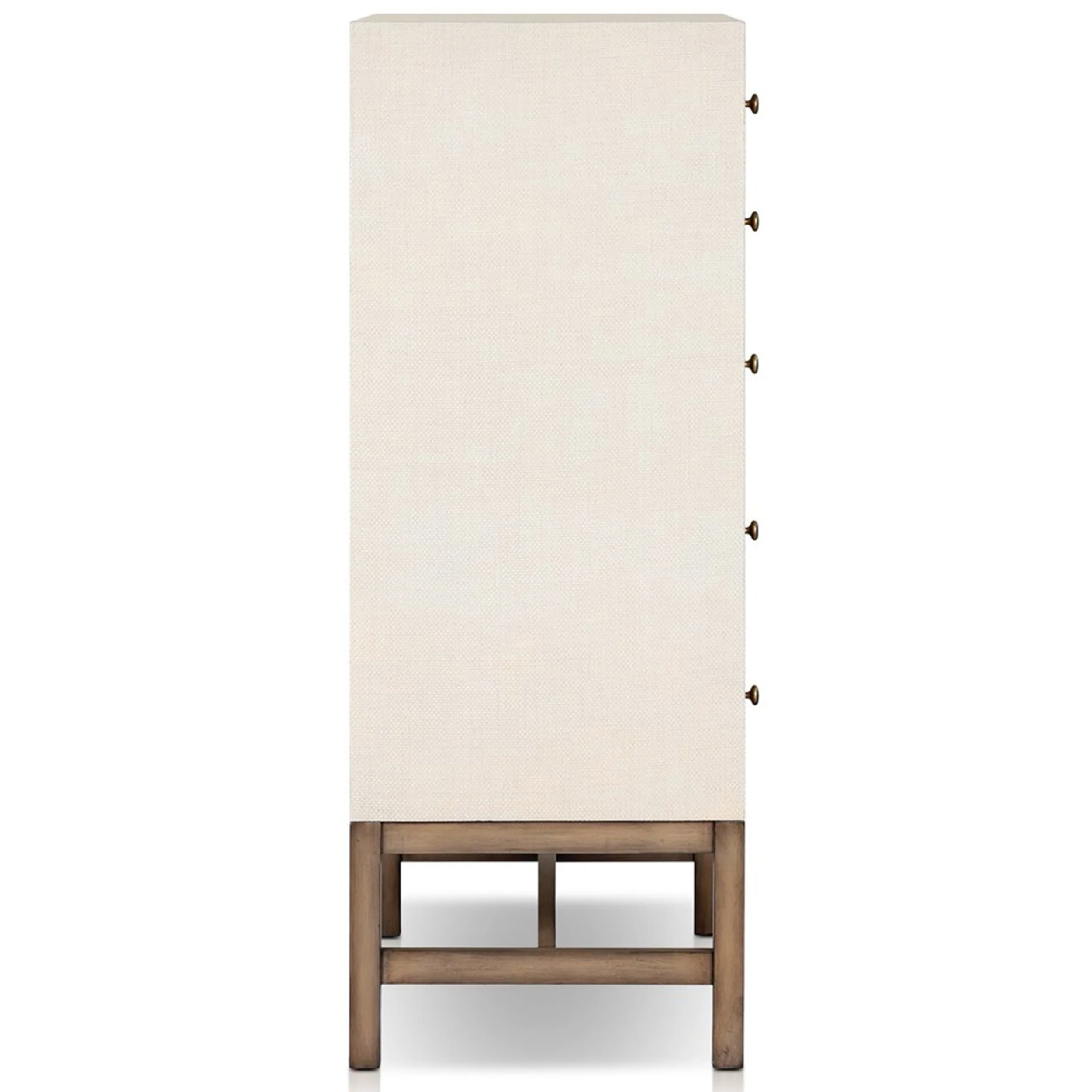 Fiona Tall Dresser, Ivory Painted Raffia by Four Hands - Image 3