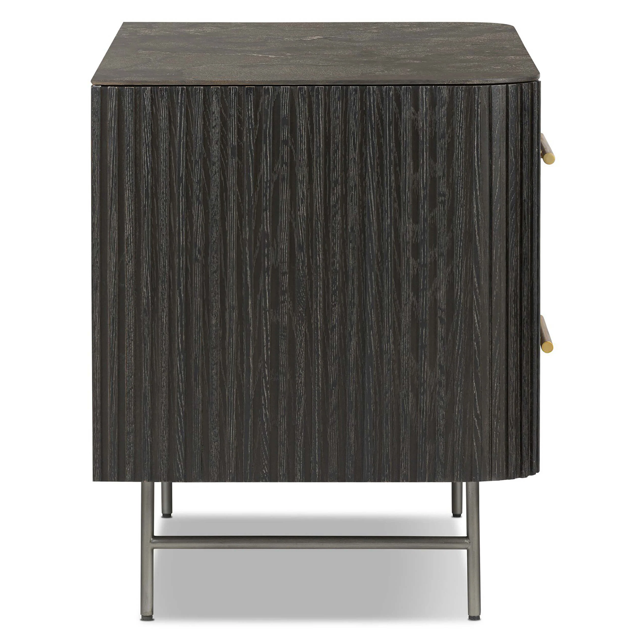 Fletcher Large Nightstand, Distressed Black by Four Hands - Image 3