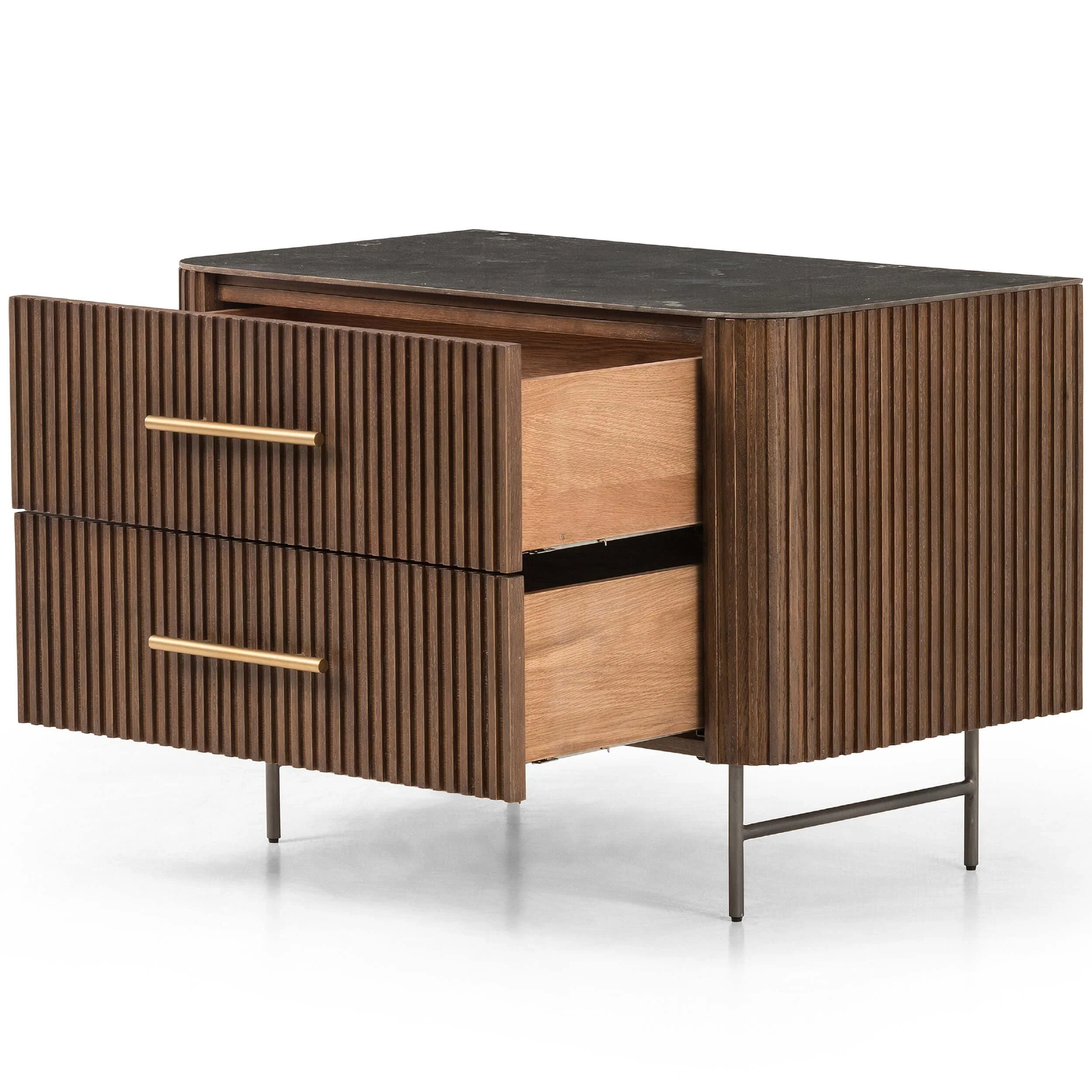 Fletcher Large Nightstand, Terra Brown by Four Hands - Image 5