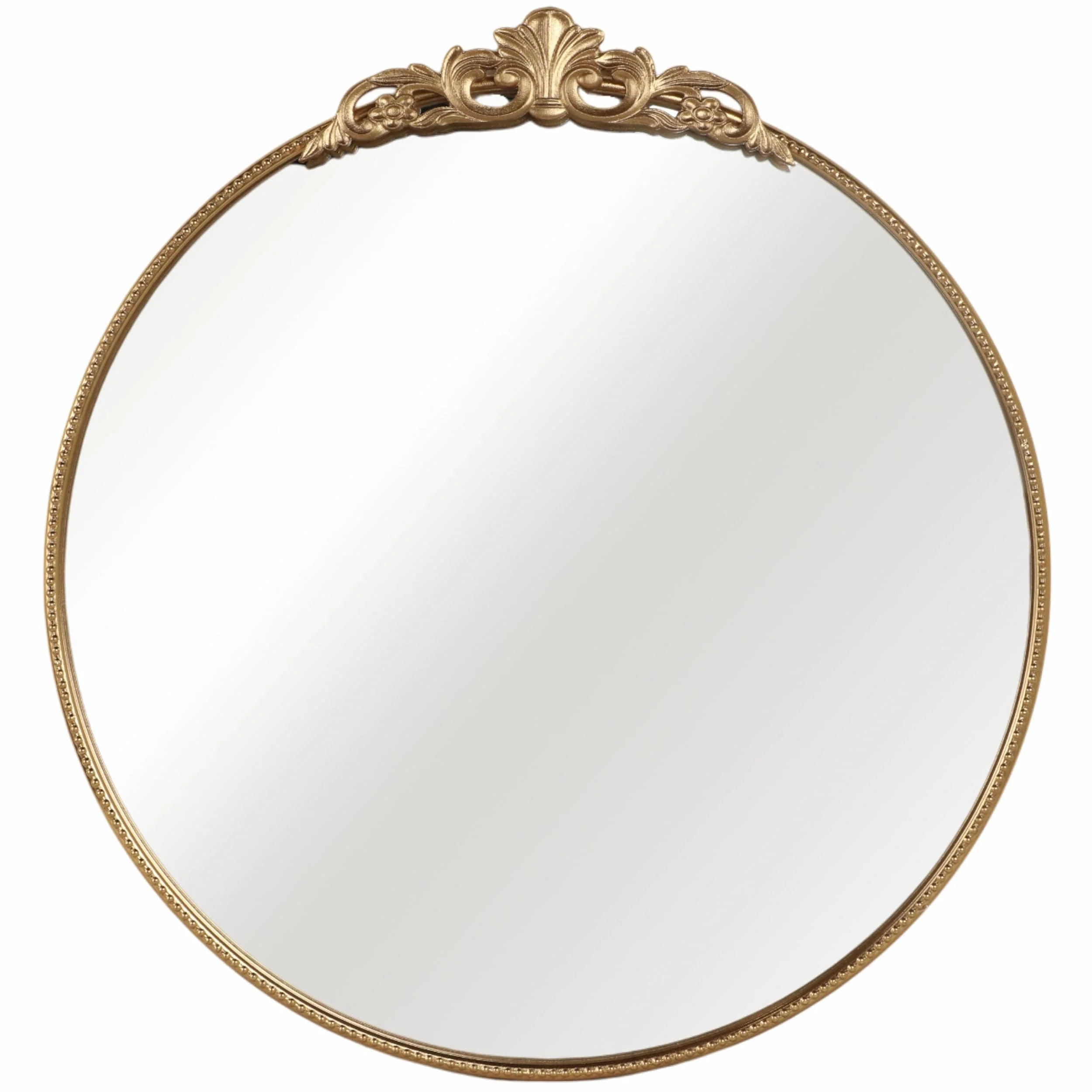 Fleur Round Mirror, Gold