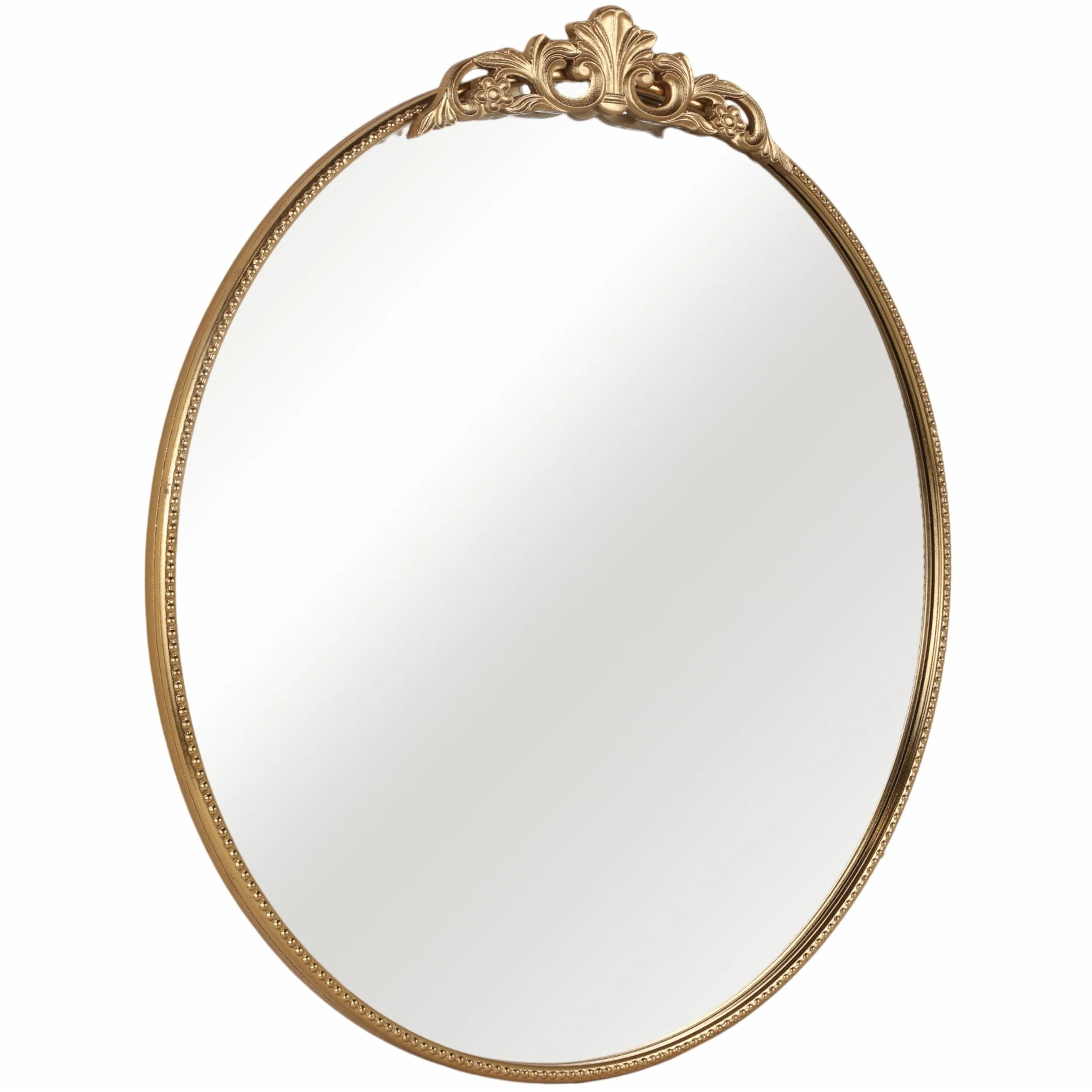 Fleur Round Mirror, Gold - Image 2