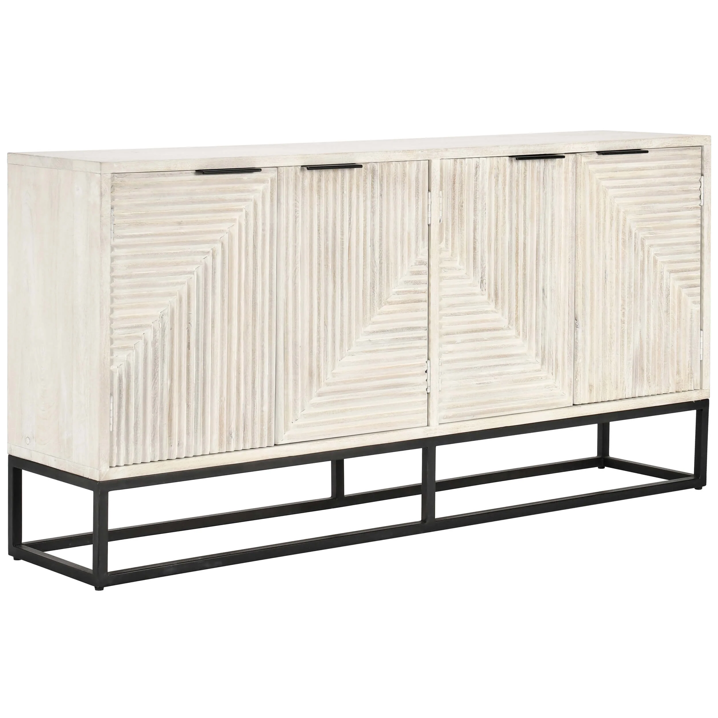 Flint 4 Door Cabinet, Coastal White