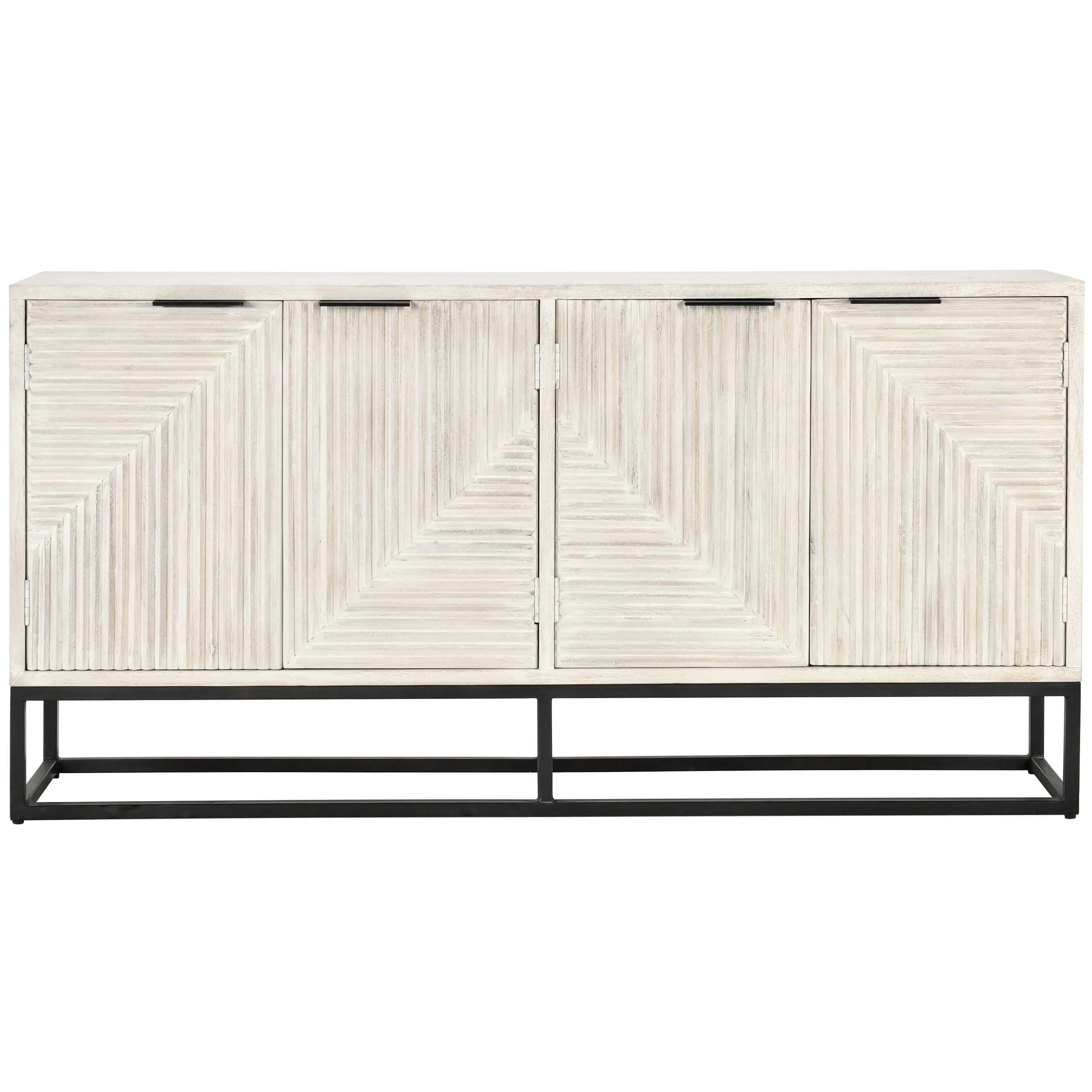 Flint 4 Door Cabinet, Coastal White - Image 2