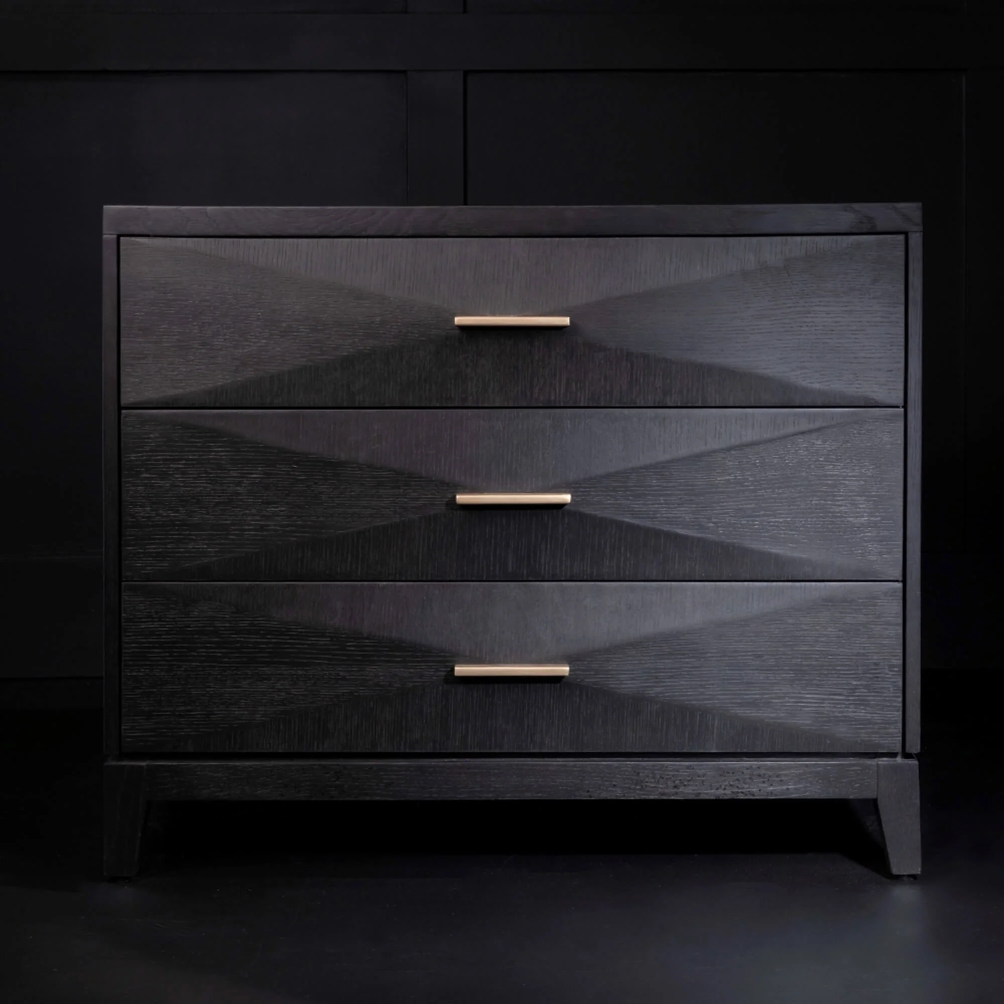 Forrest 3 Drawer Nightstand, Onyx Oak - Image 2