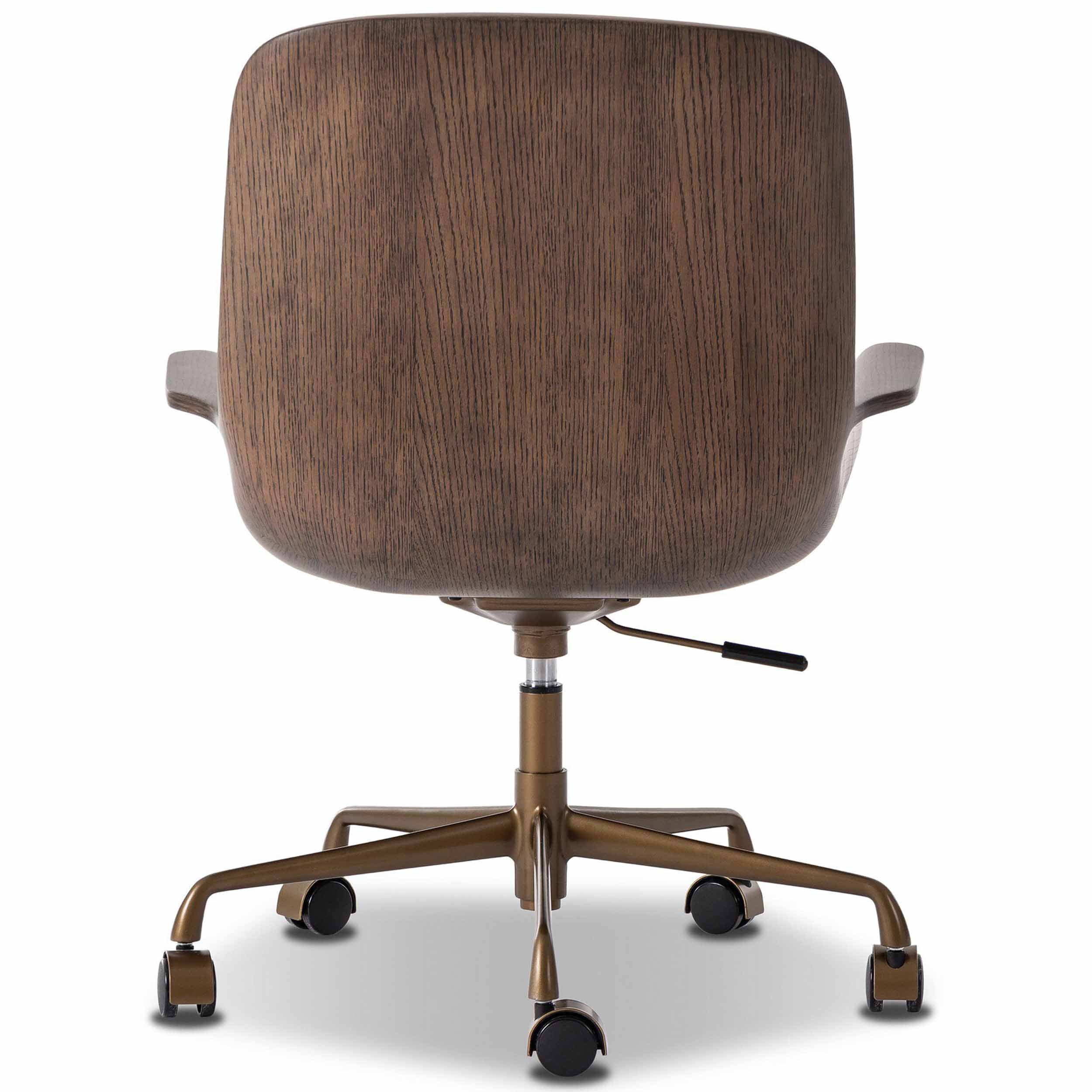 Frankie Leather Desk Chair, Maestro Cigar by Four Hands - Image 4