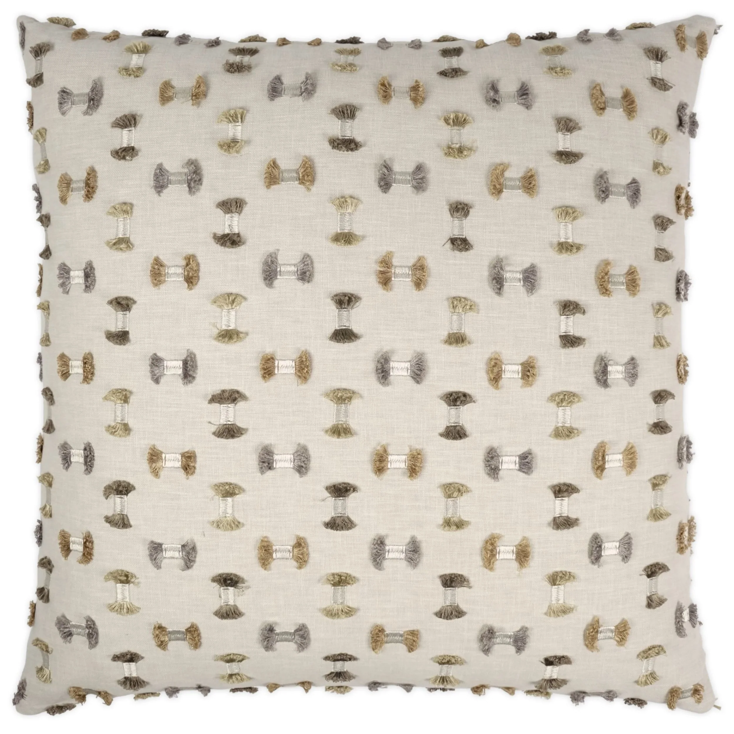 Frayed 24" Pillow, Travertine, Set of 2