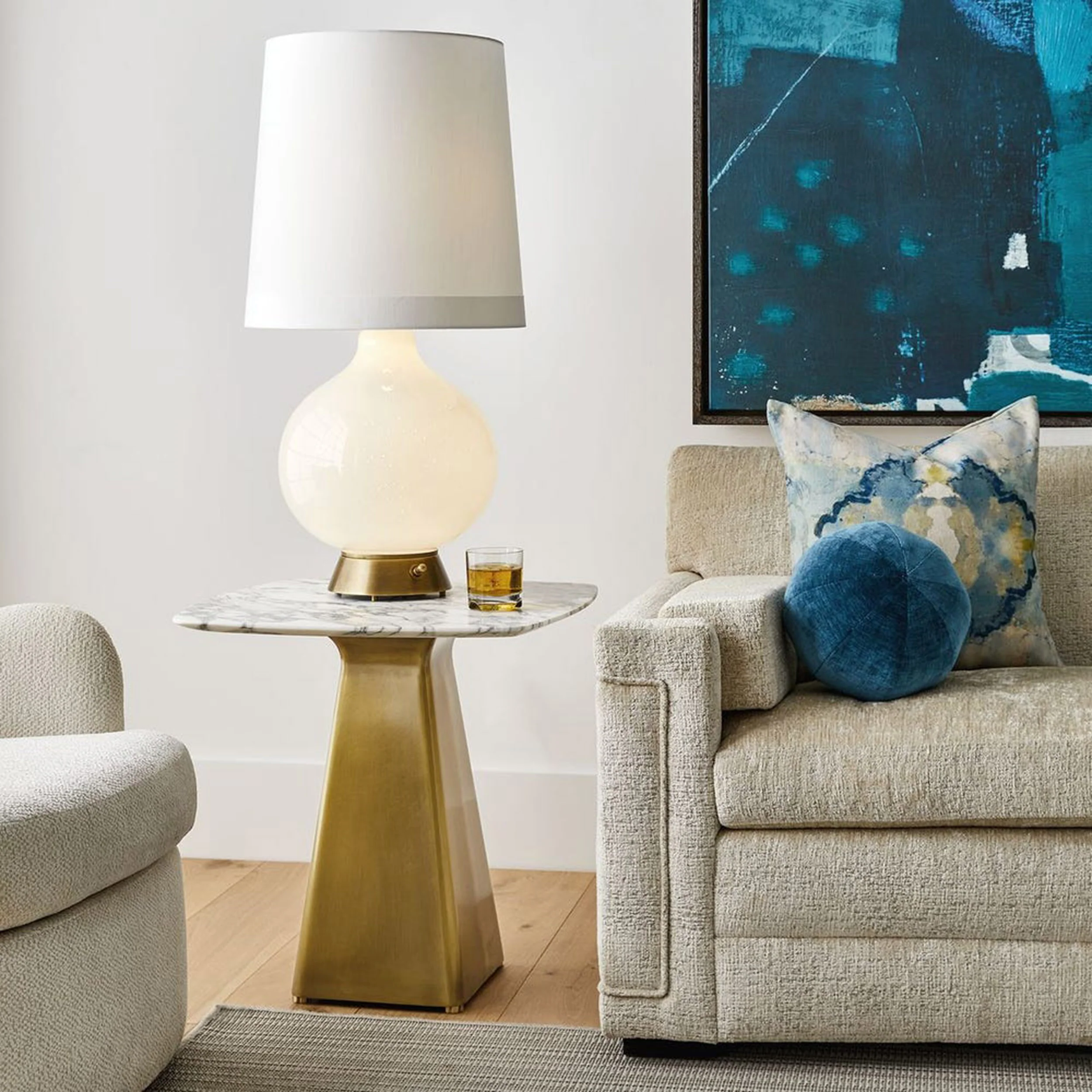 Full Moon Table Lamp, Iridescent White - Image 9