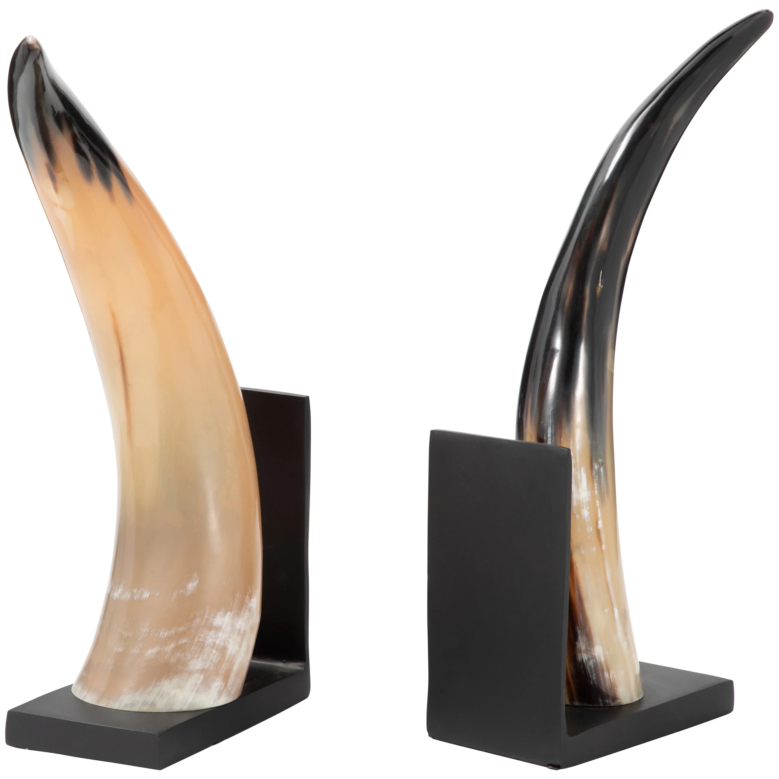 Gamil Horn Bookends, Black, Set of 2 - Image 2