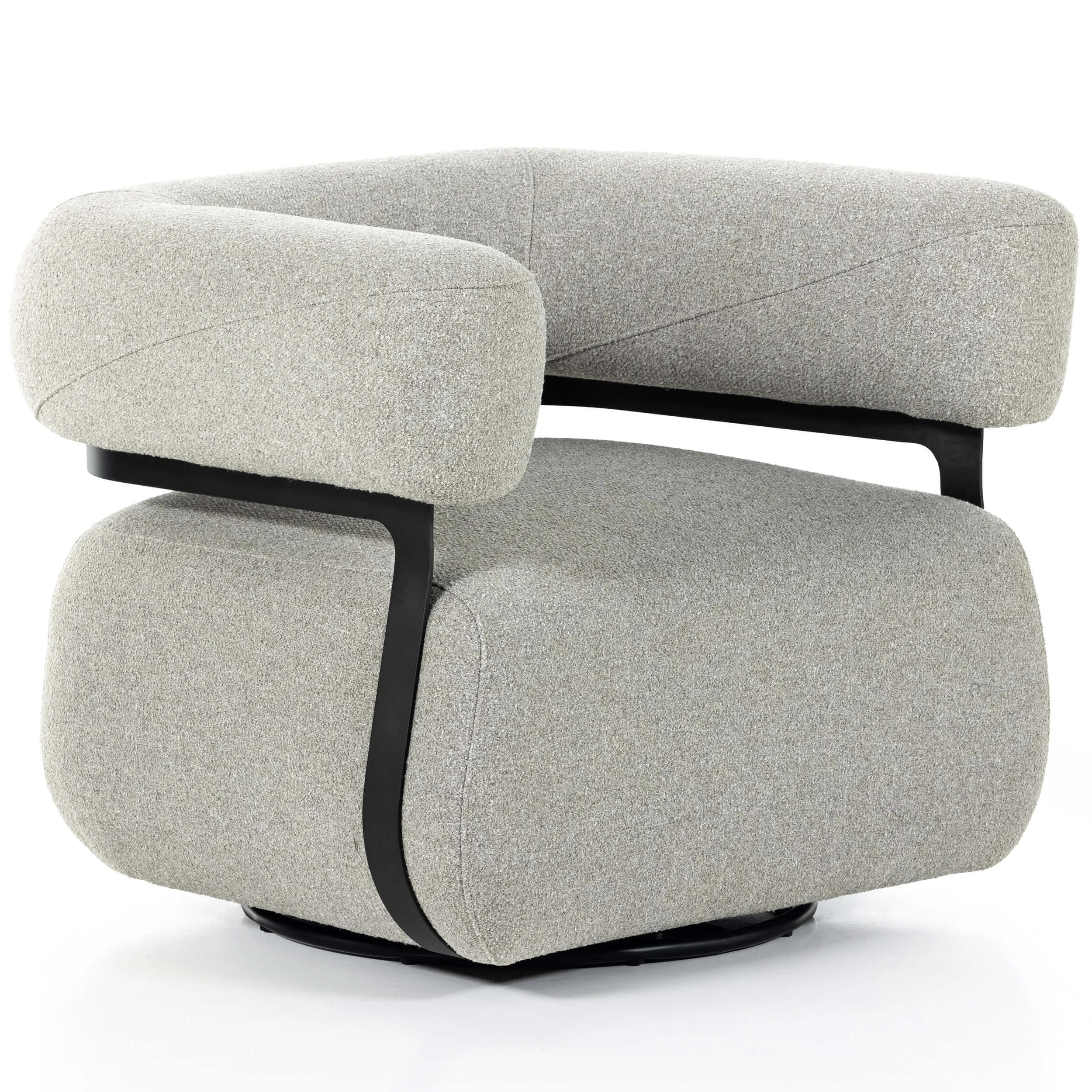 Gareth Swivel Chair, Torrance Silver by Four Hands