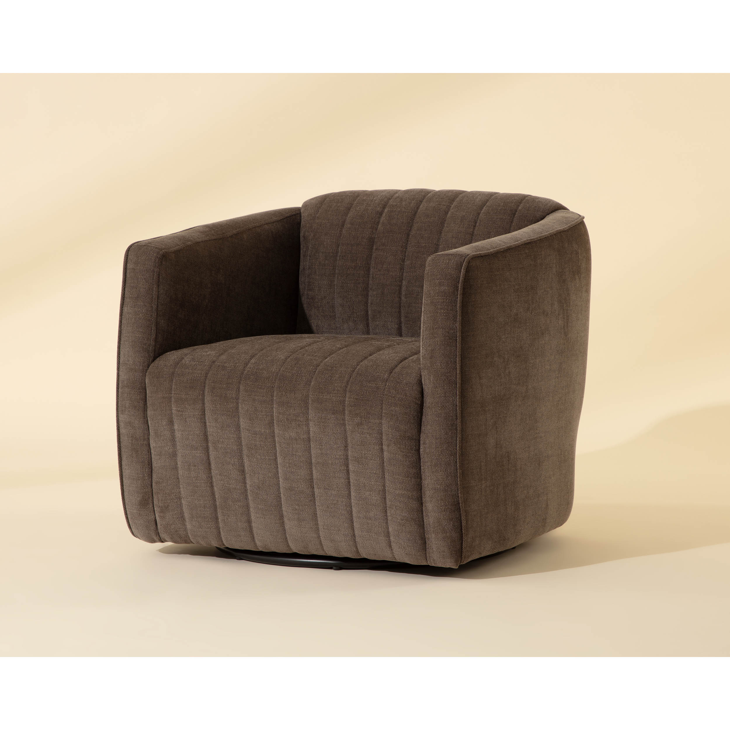 Garrison Swivel Lounge Chair, Rika Chocolate - Image 6