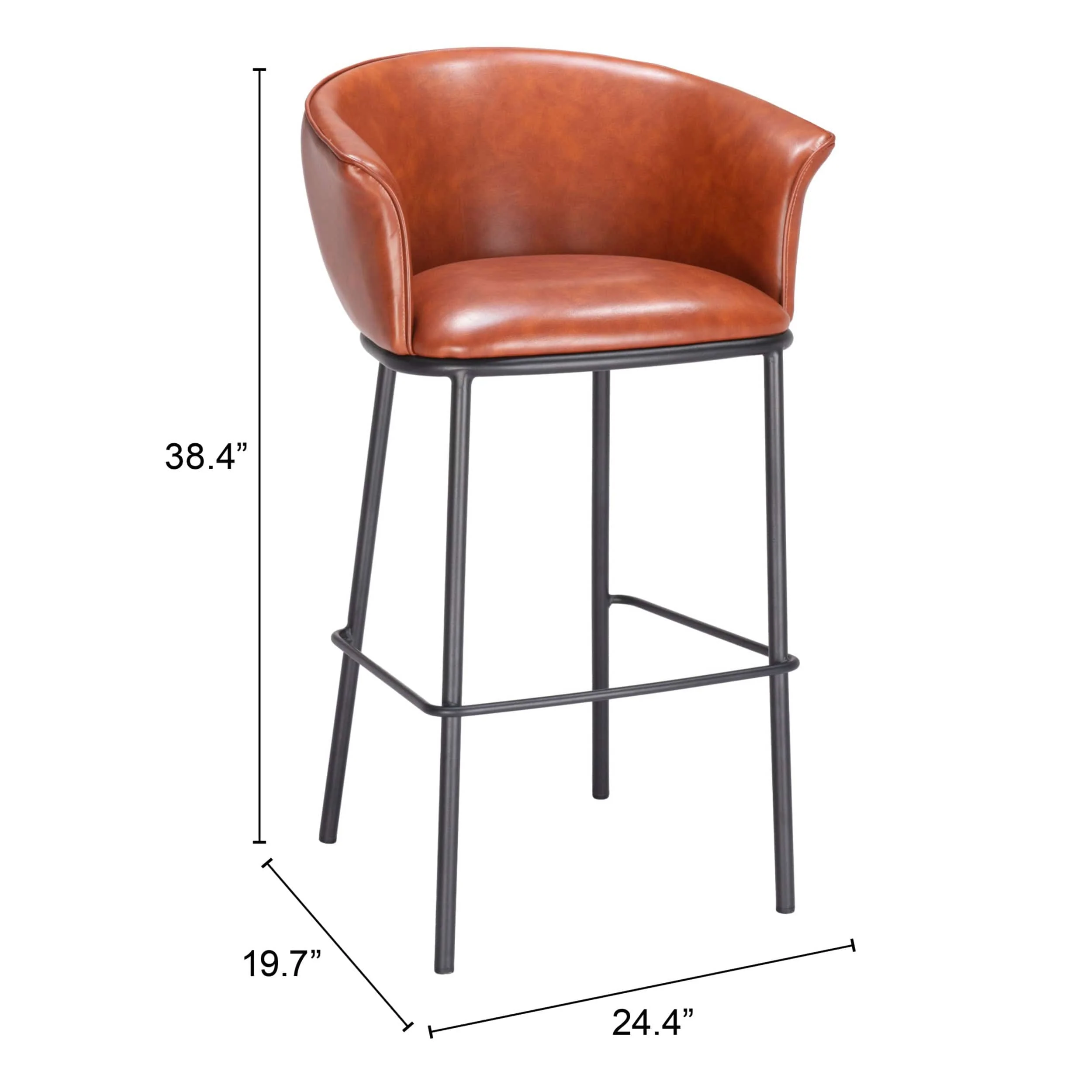 Garston Bar Stool, Brown - Image 7
