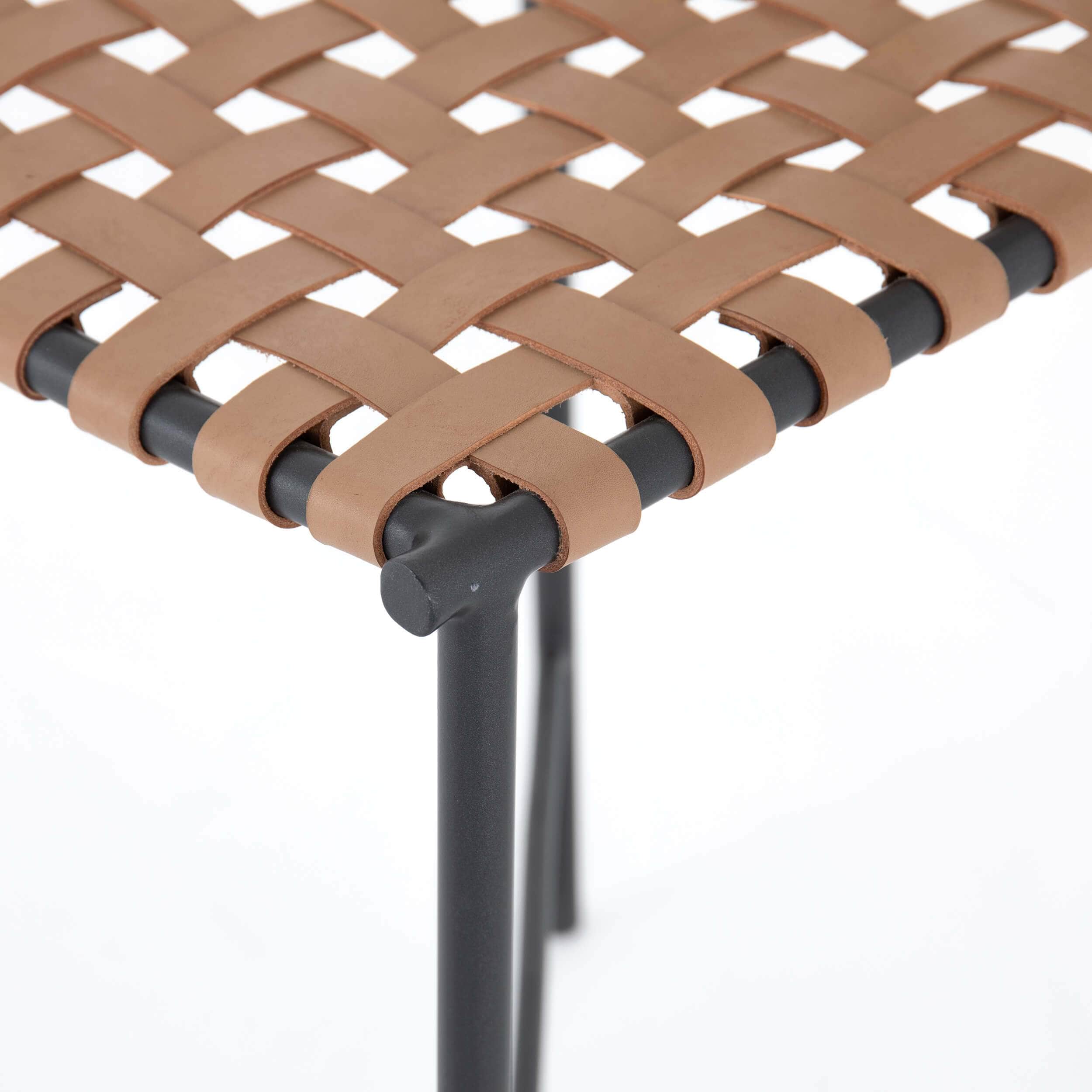 Garza Leather Counter Stool, Natural by Four Hands - Image 4