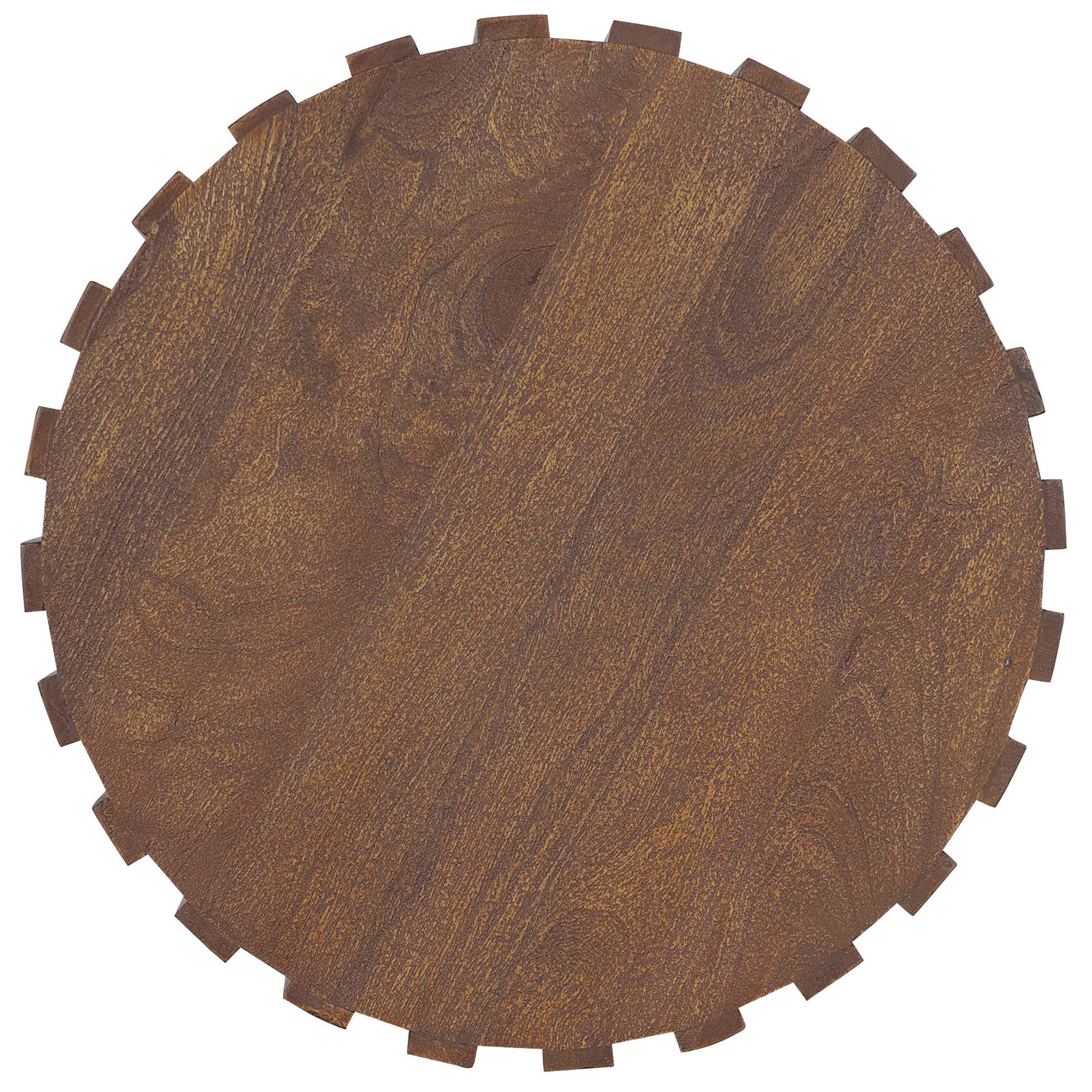Gears Round End Table, Natural Medium - Image 2