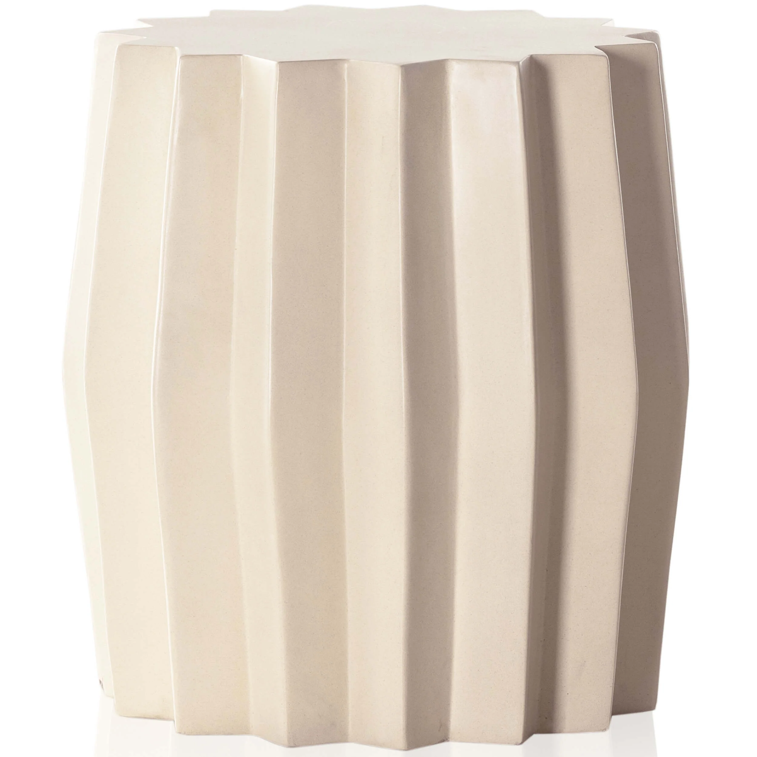 Gem Outdoor End Table, Parchment White by Four Hands
