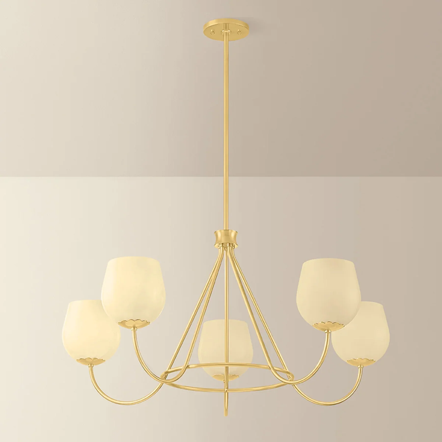 Genevieve Chandelier, Aged Brass - Image 3