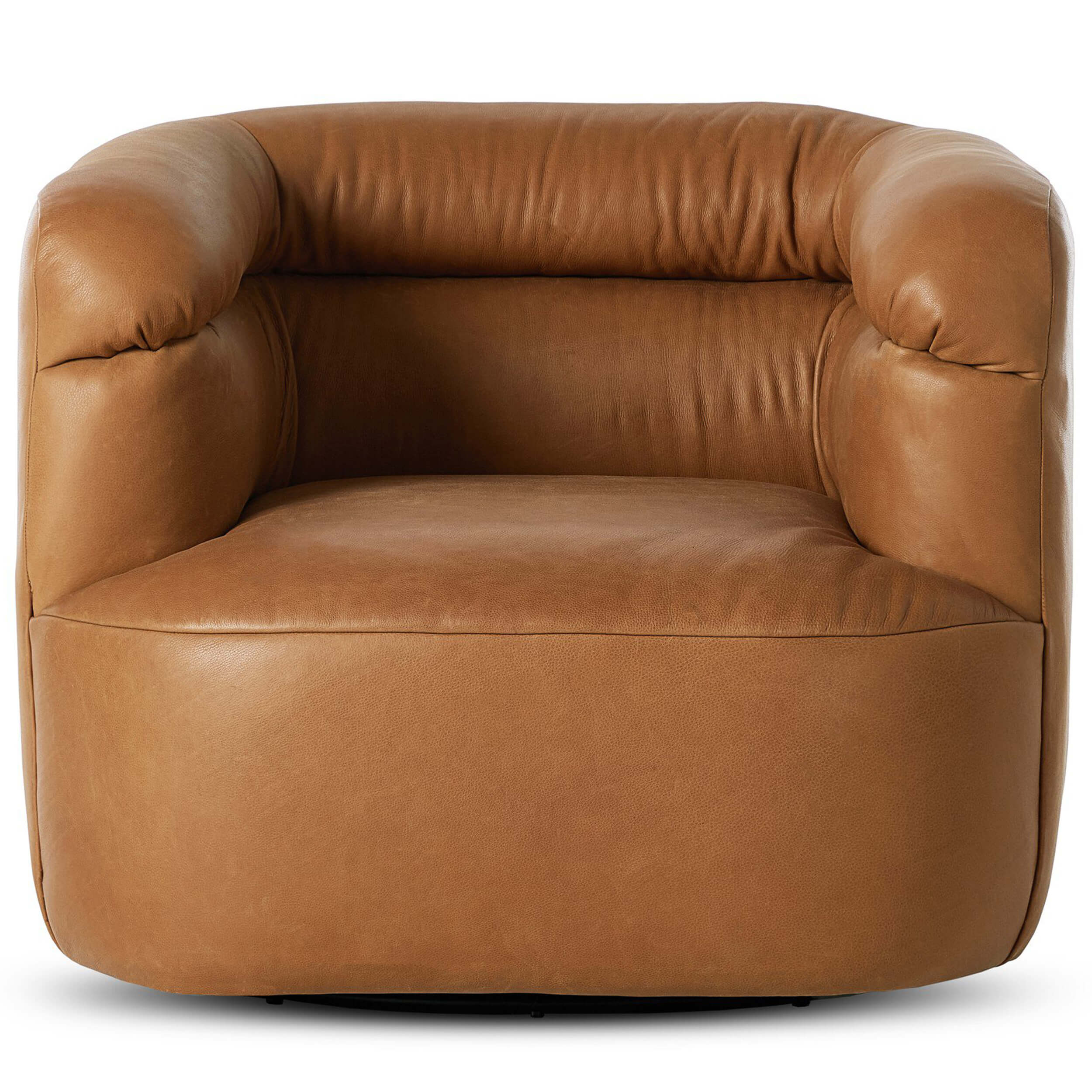 Gerrie Leather Swivel Chair, Brickhouse Butterscotch by Four Hands - Image 2