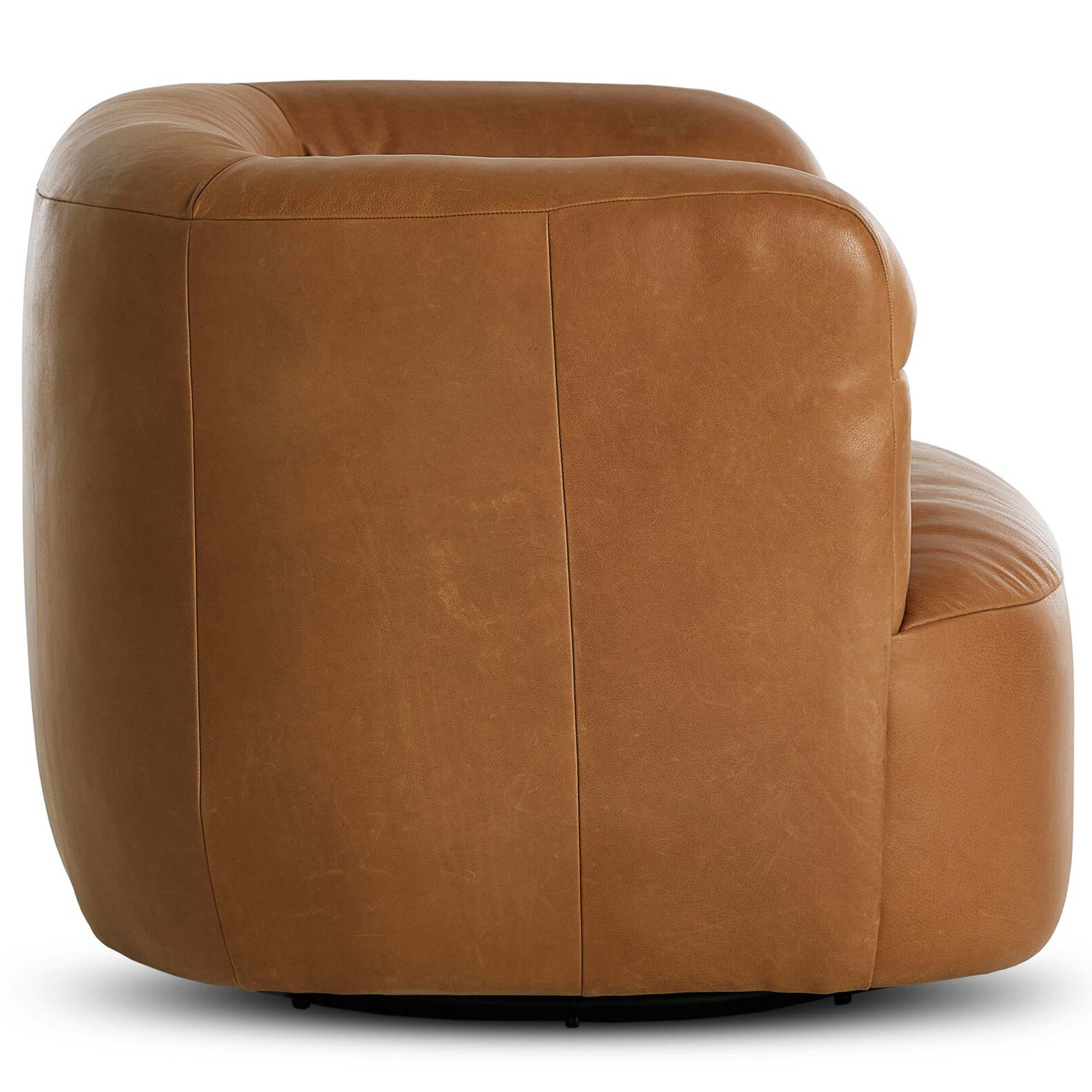 Gerrie Leather Swivel Chair, Brickhouse Butterscotch by Four Hands - Image 3