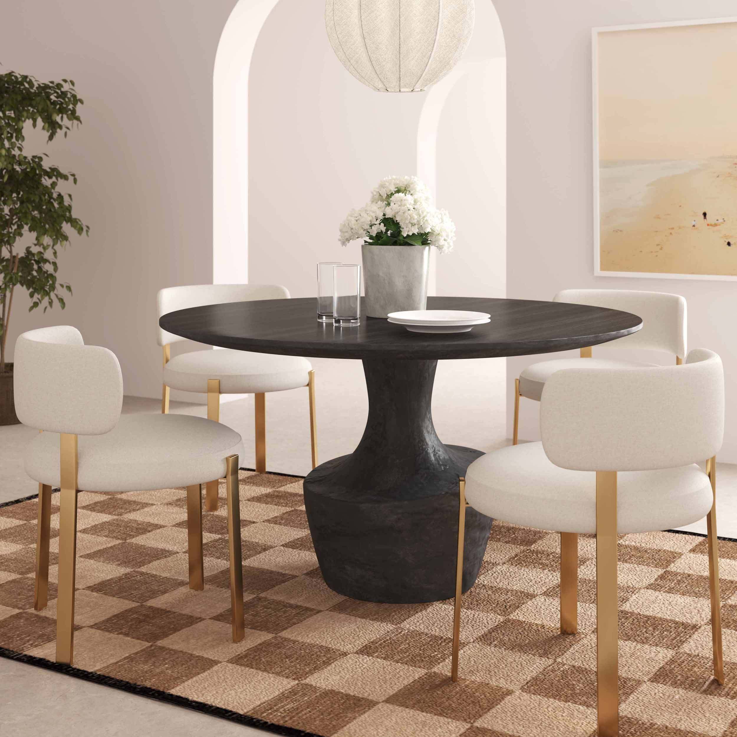 Gevra Round Dining Table, Black - Image 6