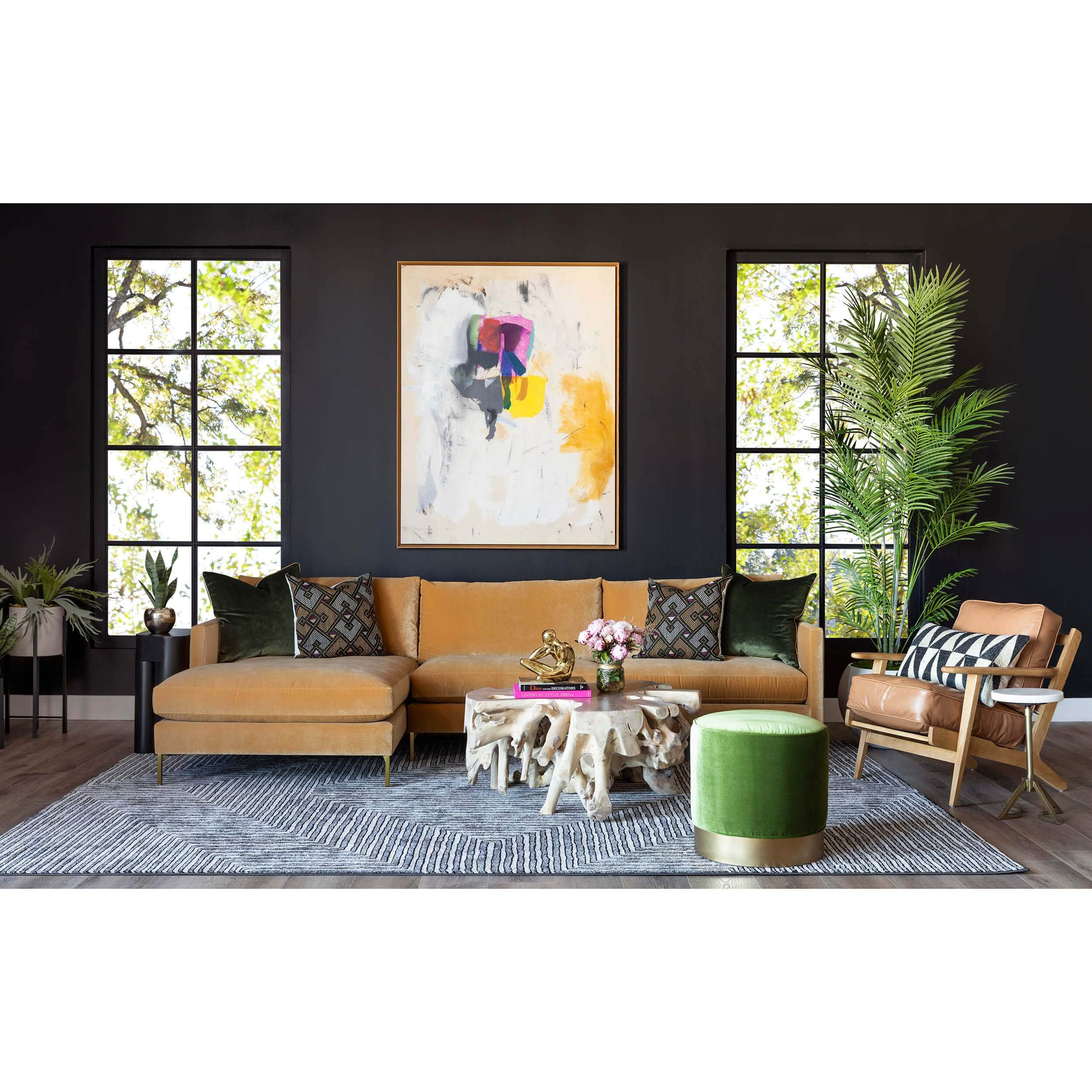 Gigi Swivel Ottoman, Olive Green - Image 4