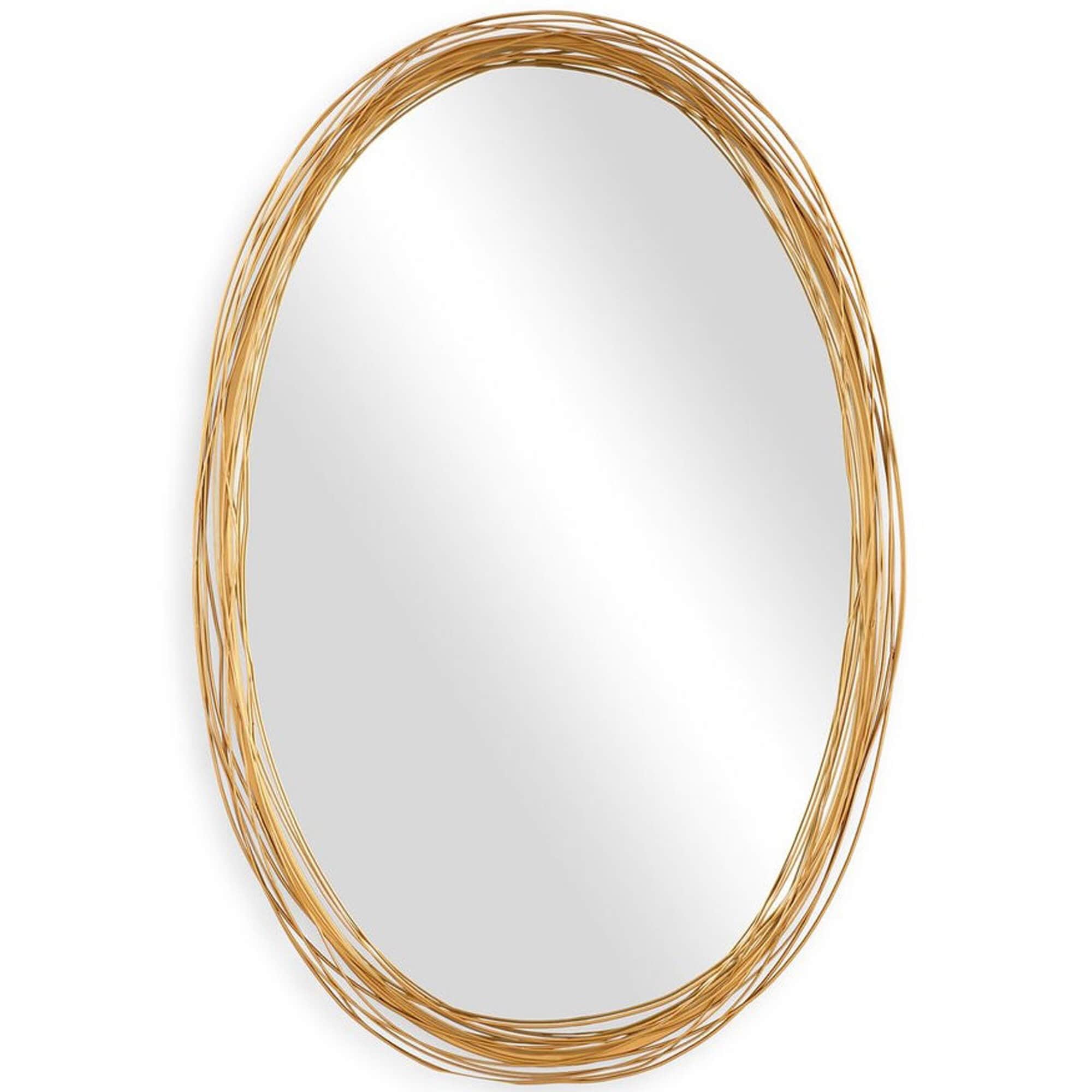 Gillian Oval Mirror, Brushed Gold
