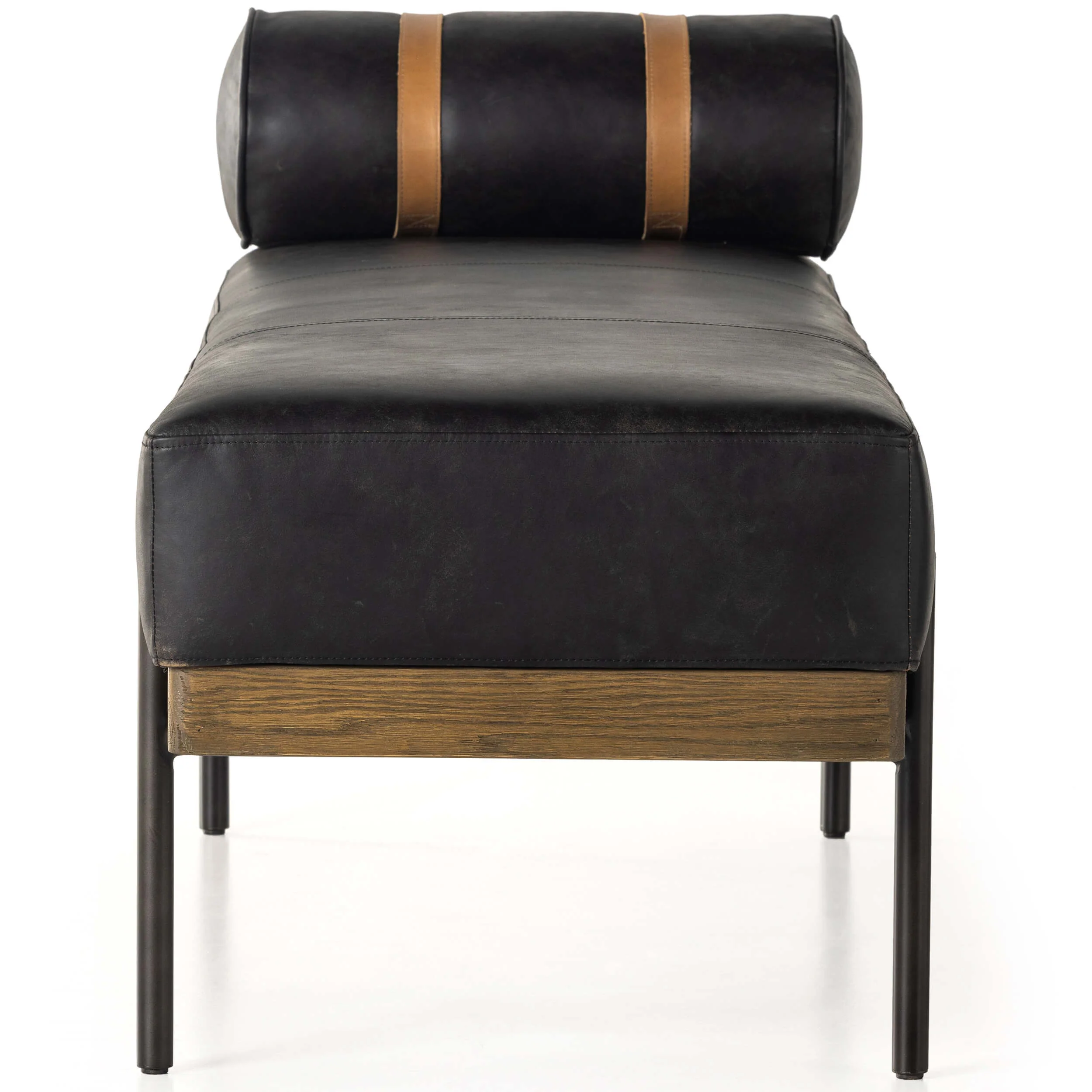 Giorgio Leather Bench, Rialto Ebony - Image 2