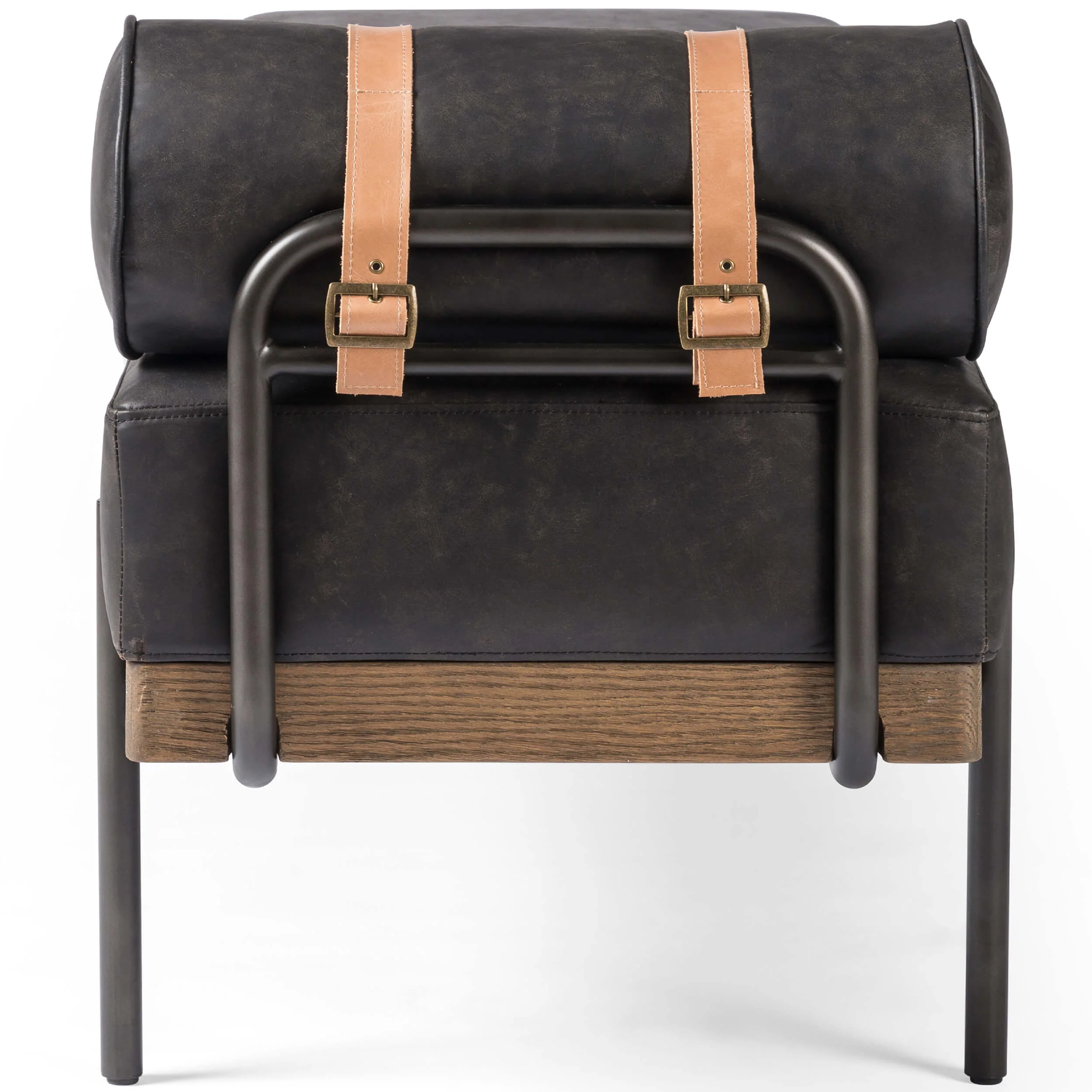 Giorgio Leather Bench, Rialto Ebony - Image 4