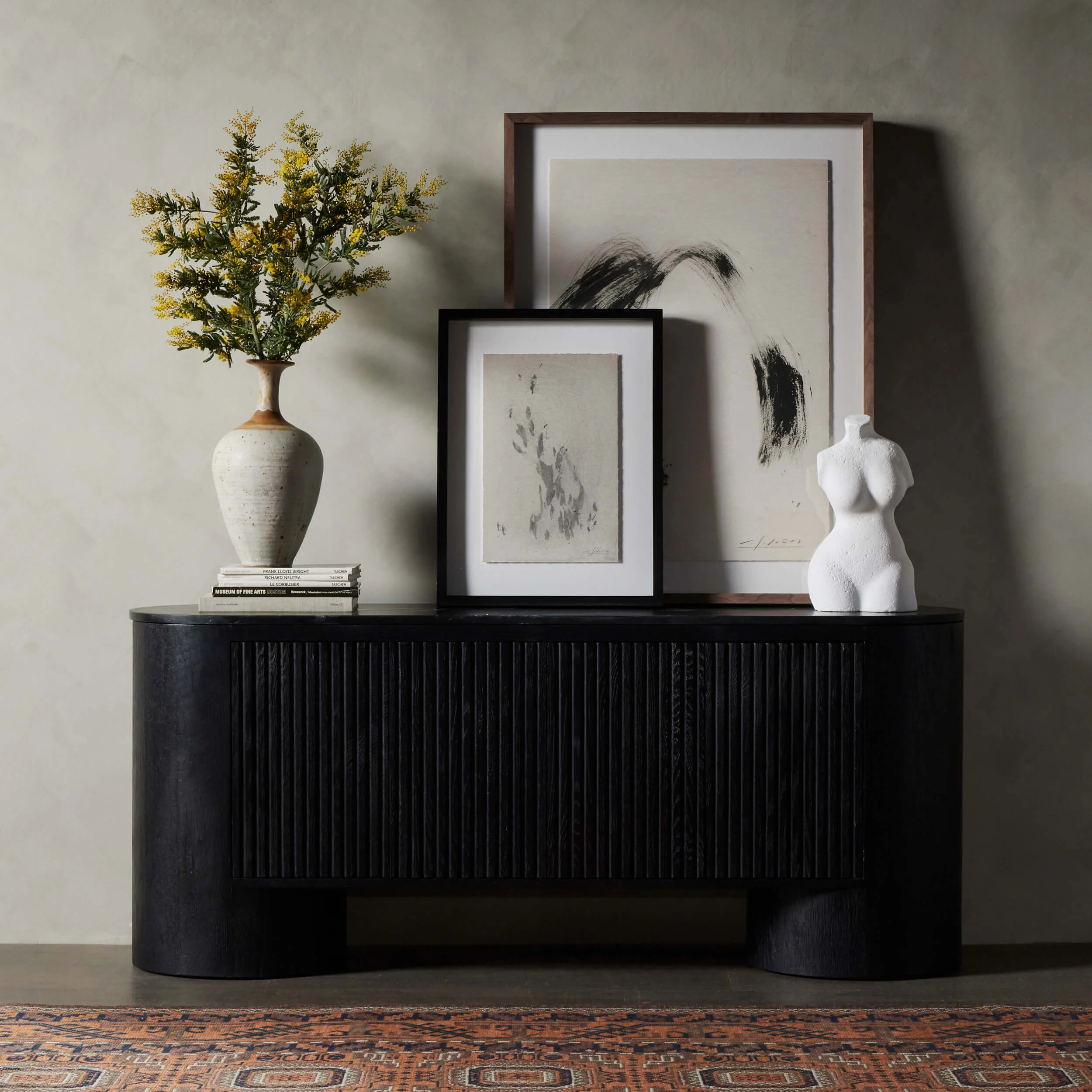 Giovani Media Console, Black Marble by Four Hands - Image 7