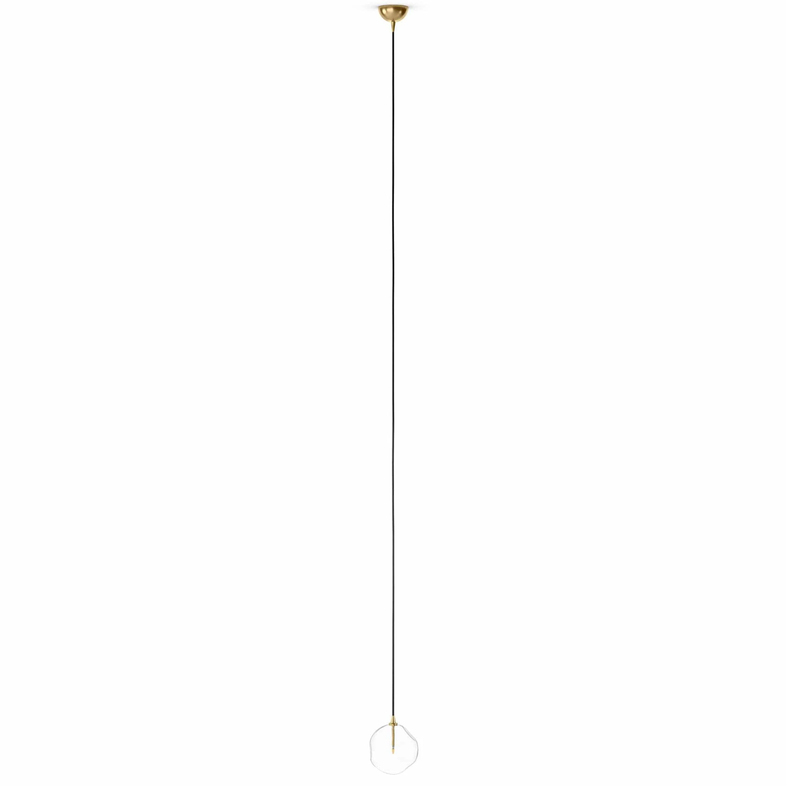 Glass Globe Pendant, Burnished Brass/Organic Glass