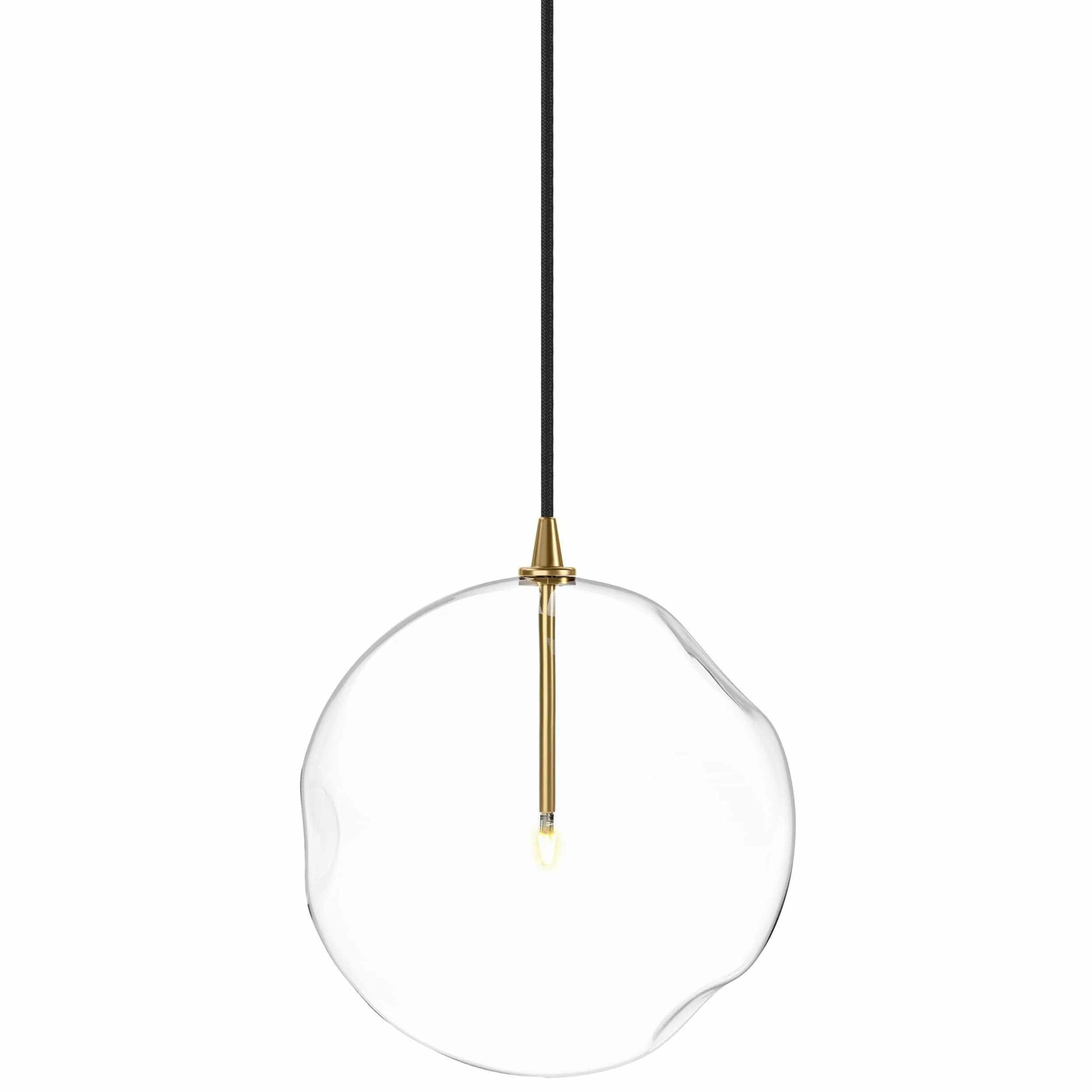 Glass Globe Pendant, Burnished Brass/Organic Glass - Image 8