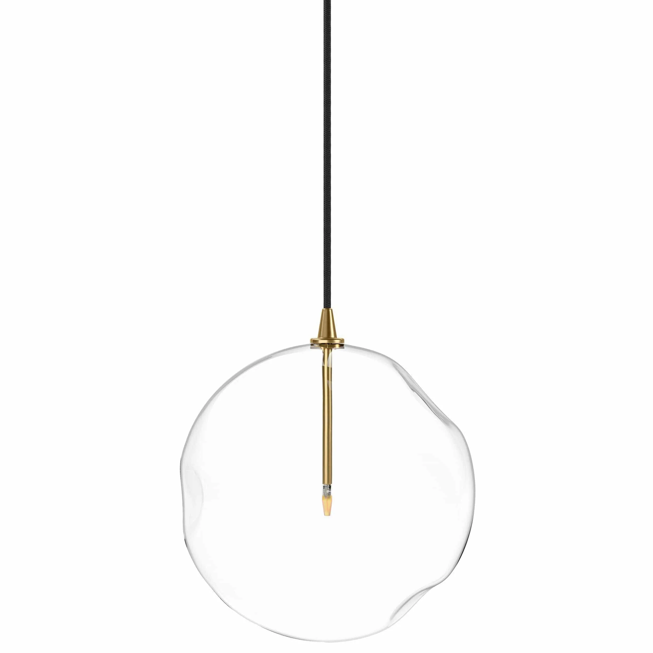 Glass Globe Pendant, Burnished Brass/Organic Glass - Image 9