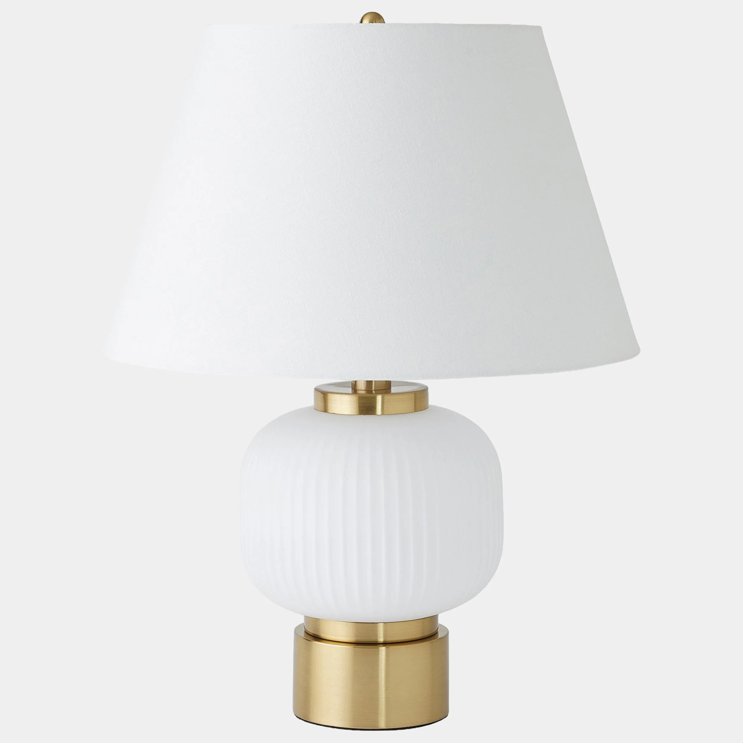 Global Table Lamp, White/Brass
