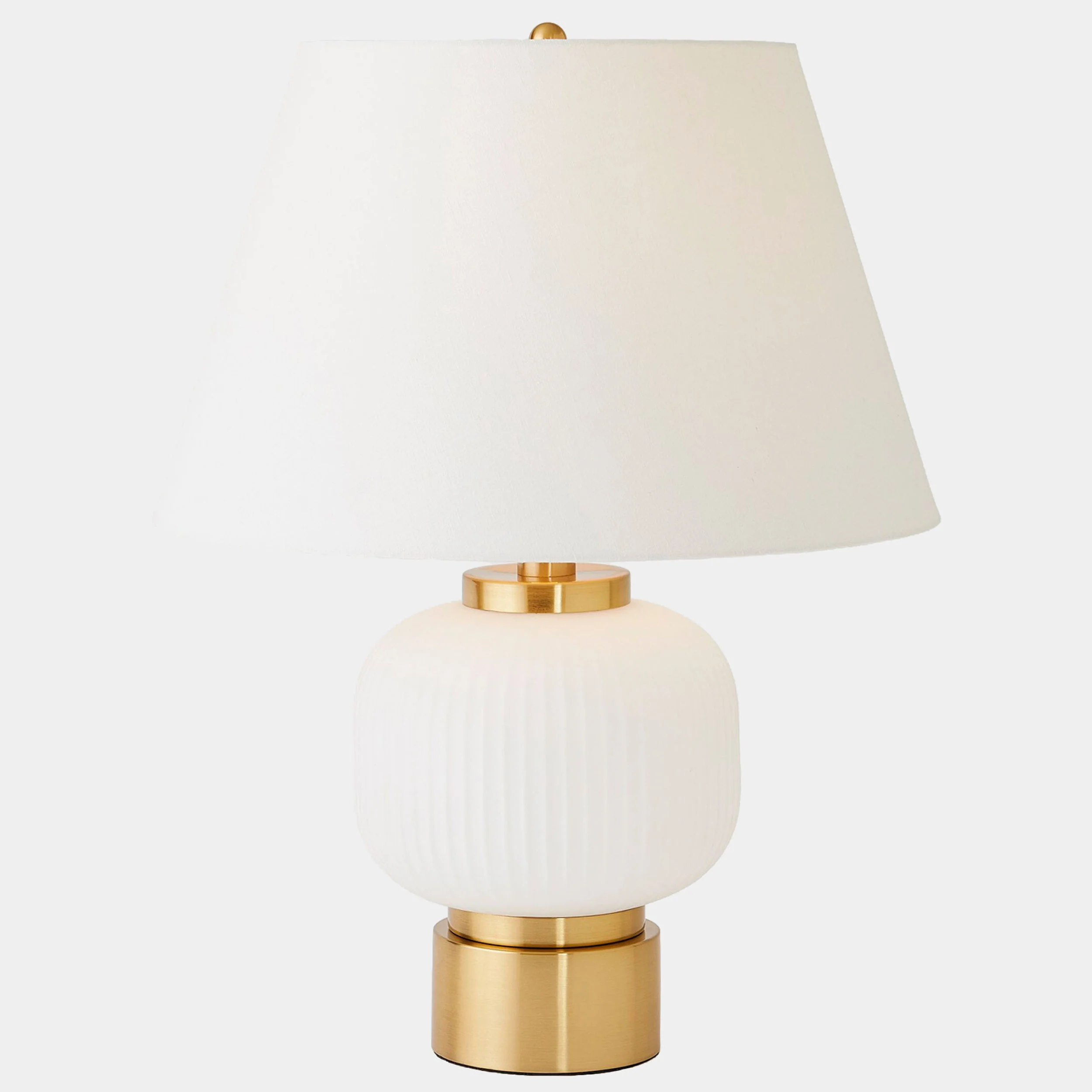 Global Table Lamp, White/Brass - Image 3