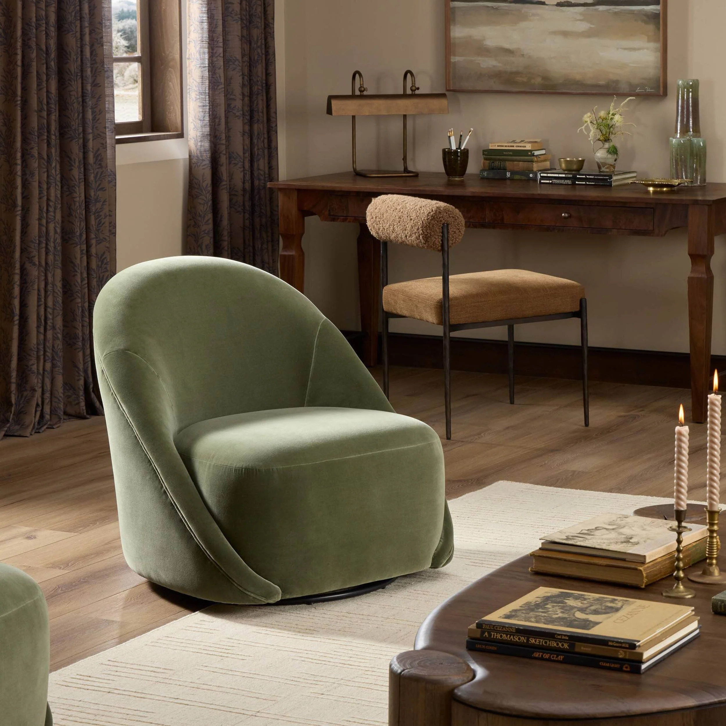 Vereb Swivel Chair, Surrey Sage by Four Hands - Image 6