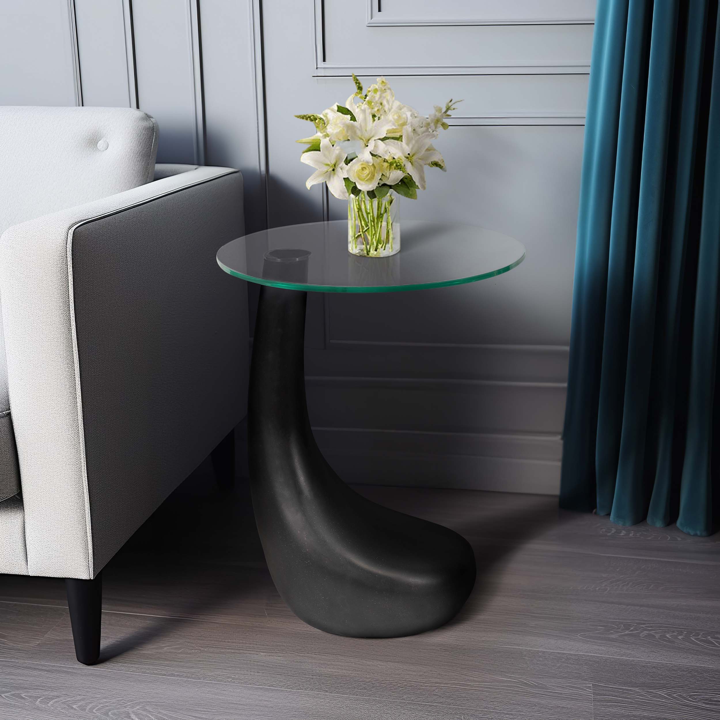 Gold Club Base Accent Table, Black - Image 5