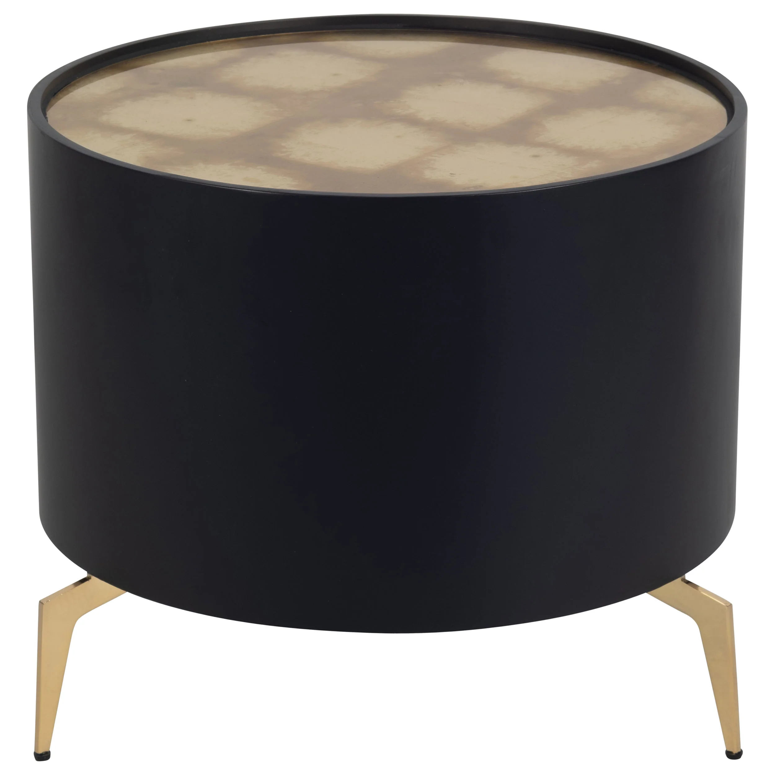 Gold Leaf Top Side Table, Black