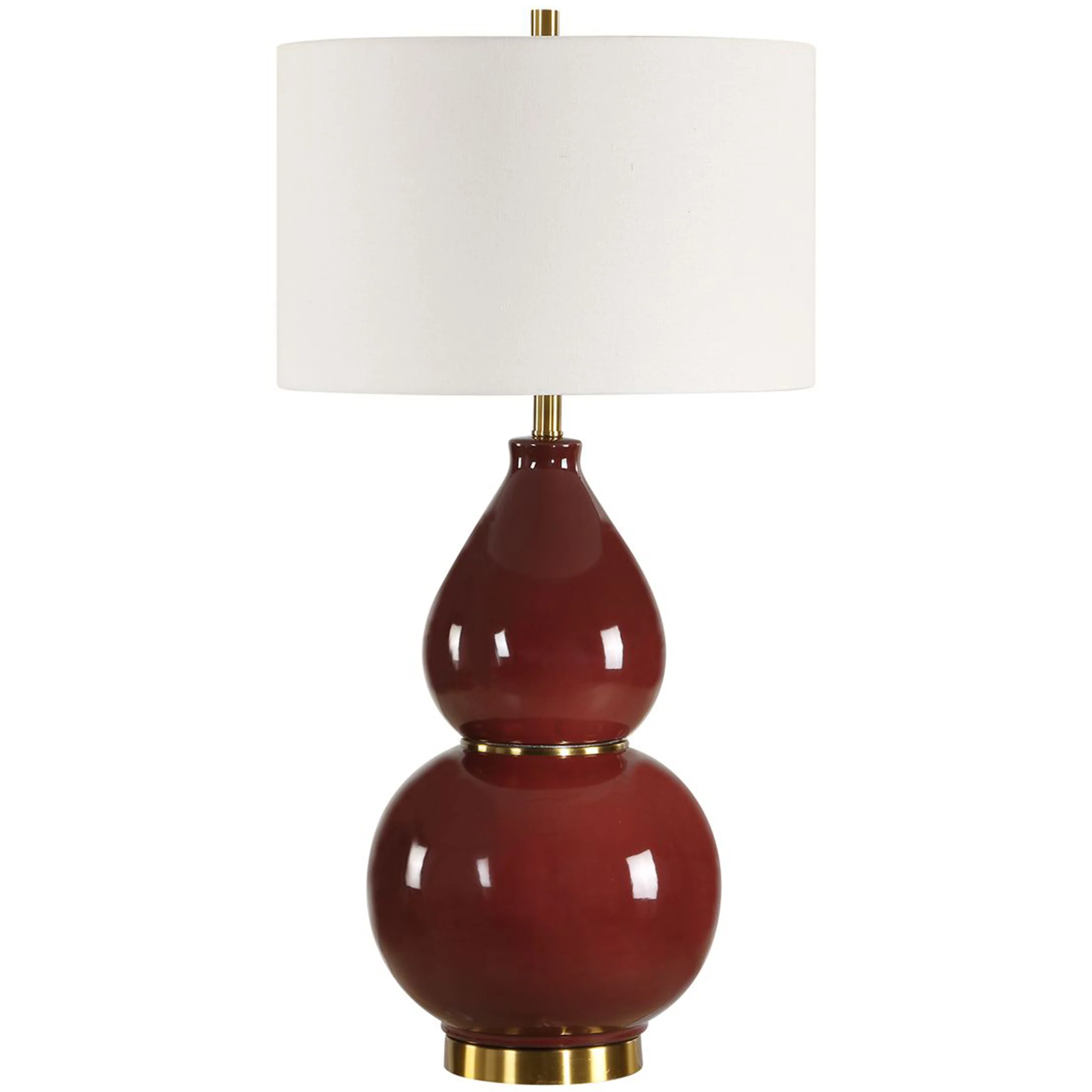 Gourd Table Lamp, Burgundy