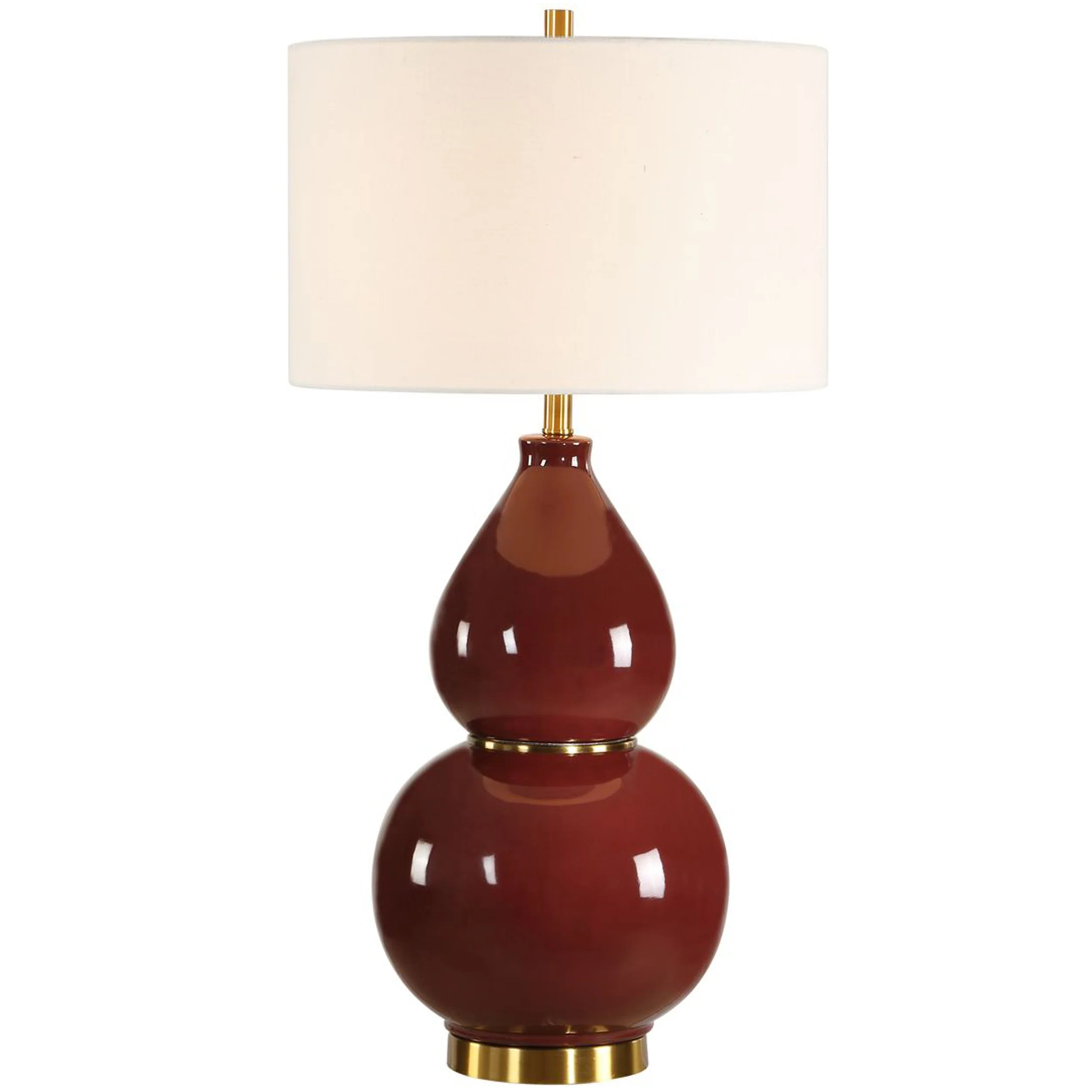 Gourd Table Lamp, Burgundy - Image 2