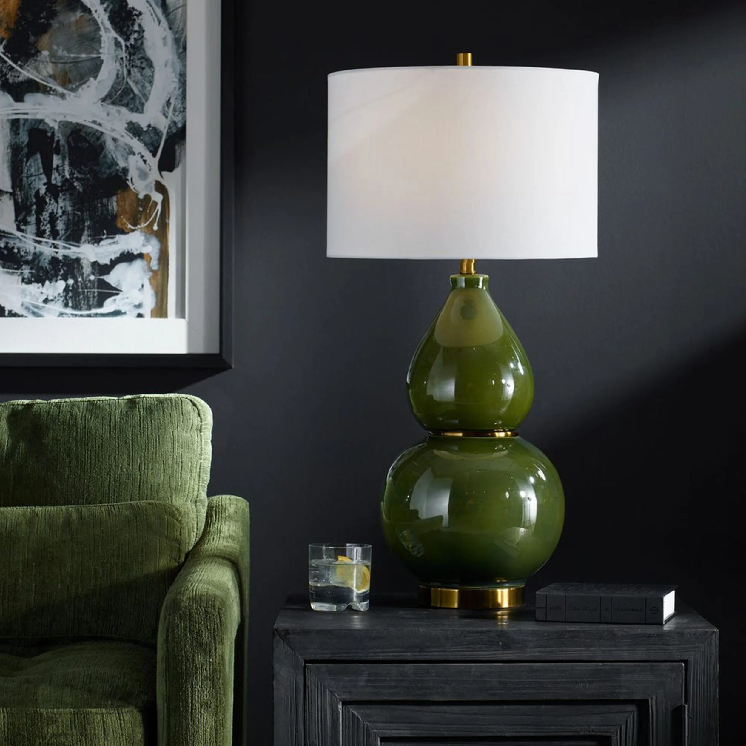 Gourd Table Lamp, Green - Image 8