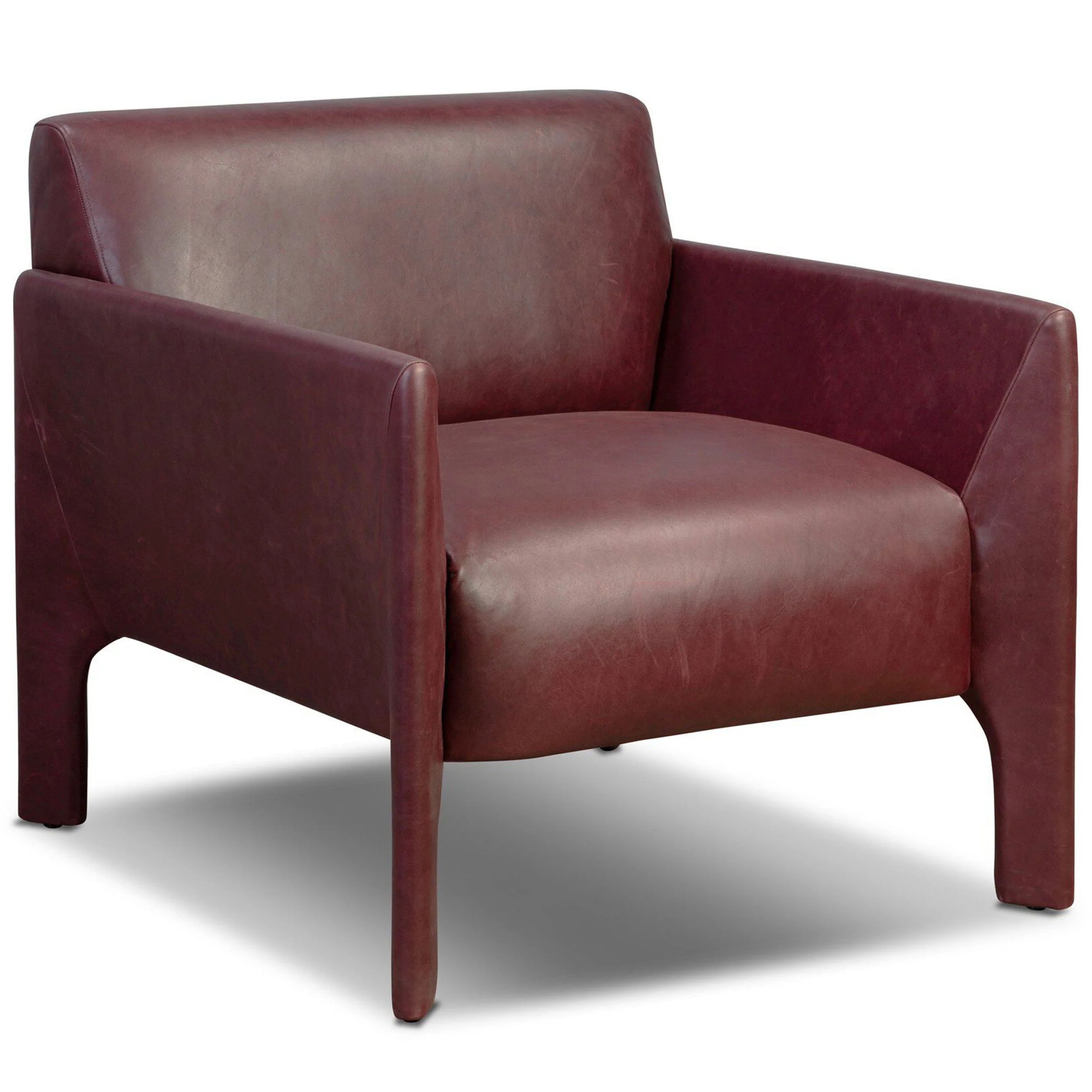 Graford Leather Chair, Dulane Burgundy by Four Hands