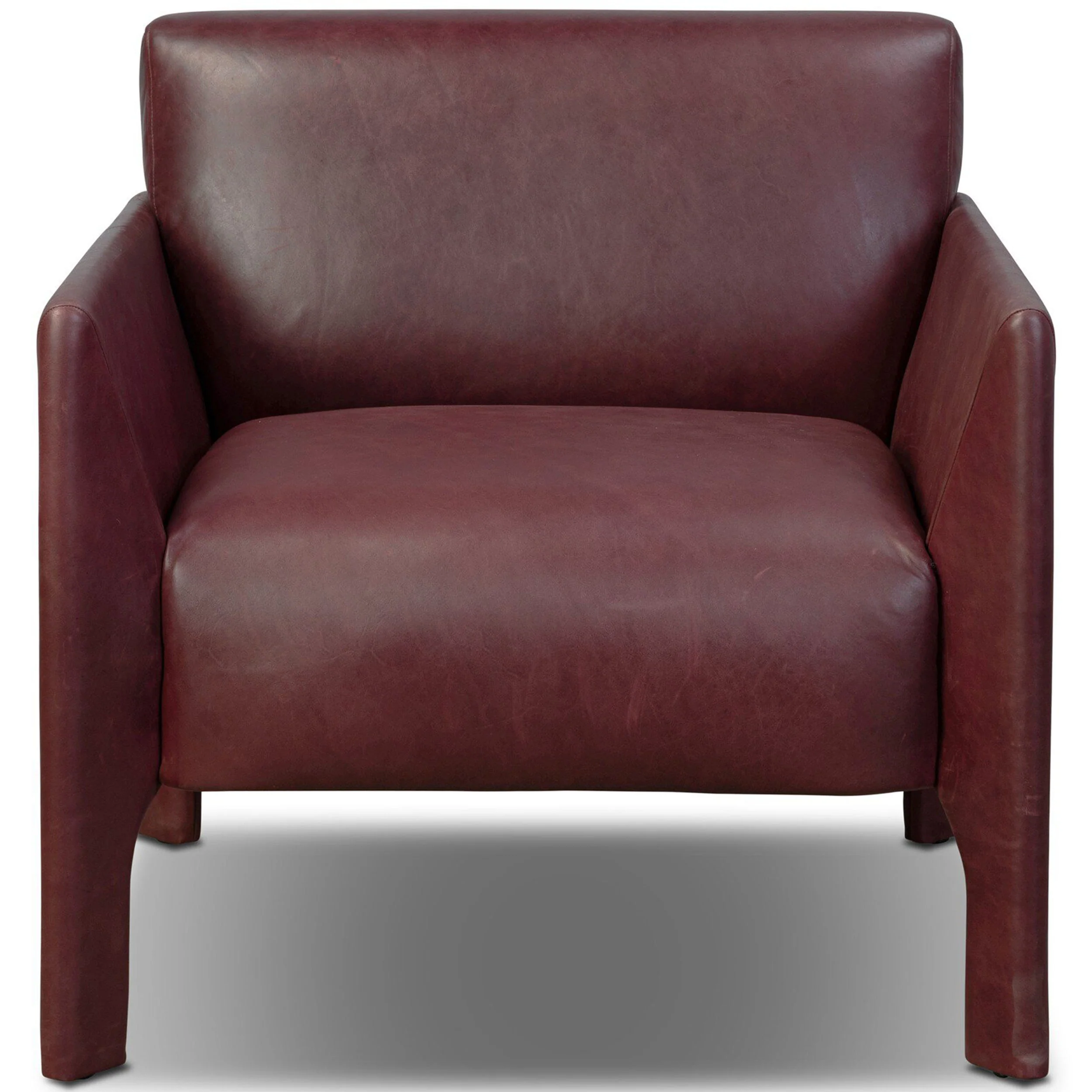Graford Leather Chair, Dulane Burgundy by Four Hands - Image 2