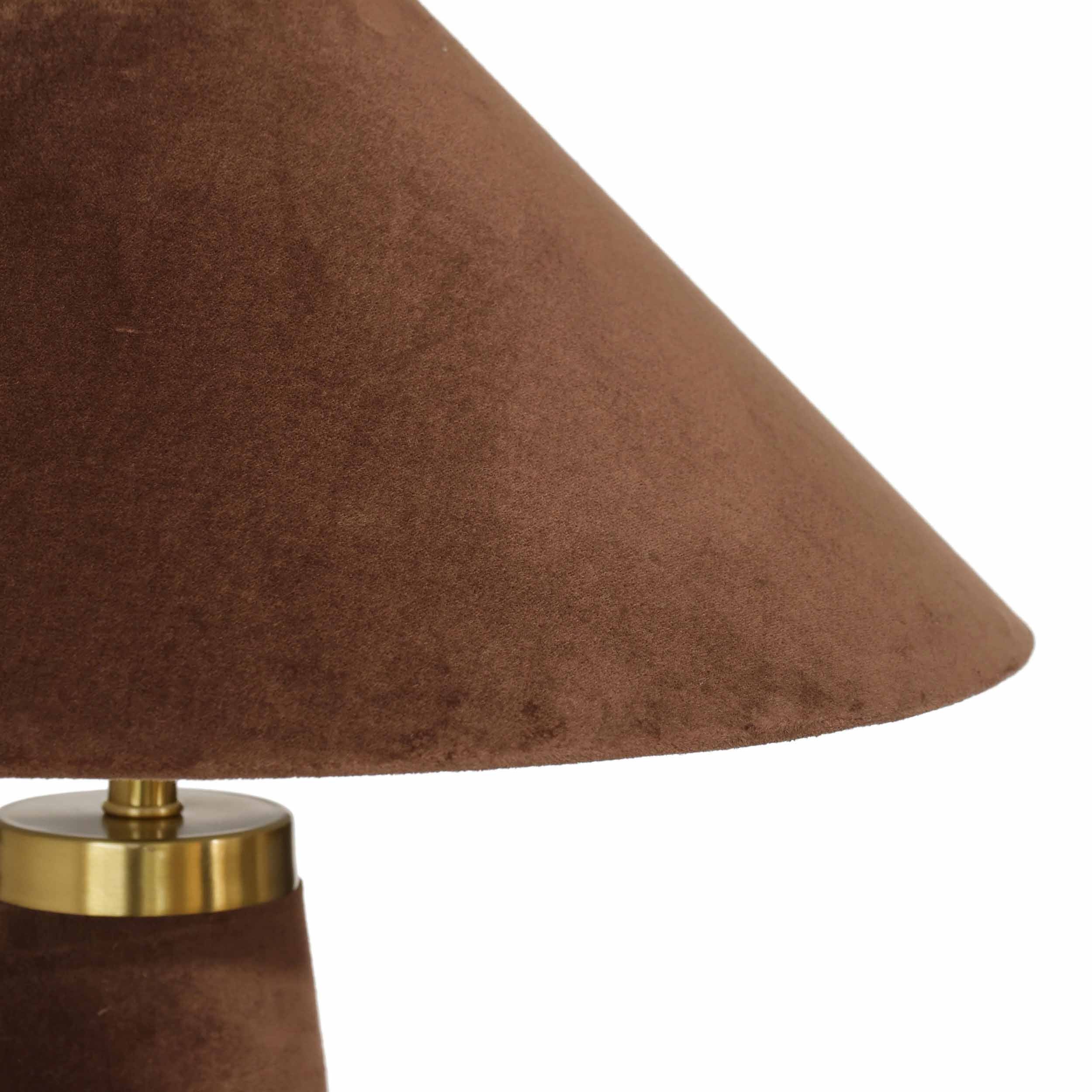 Graham Velvet Table Lamp, Chocolate Brown - Image 4